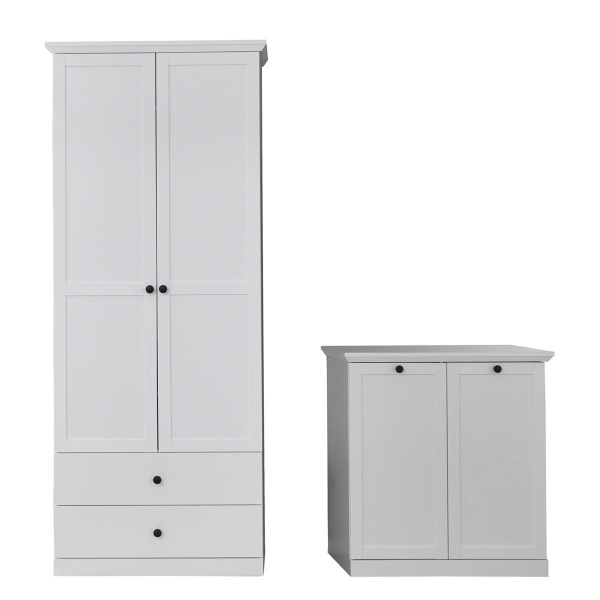 trendteam Baxter Garderoben-Set 2-teilig weiß Dekor | Garderobenschrank + Kommode