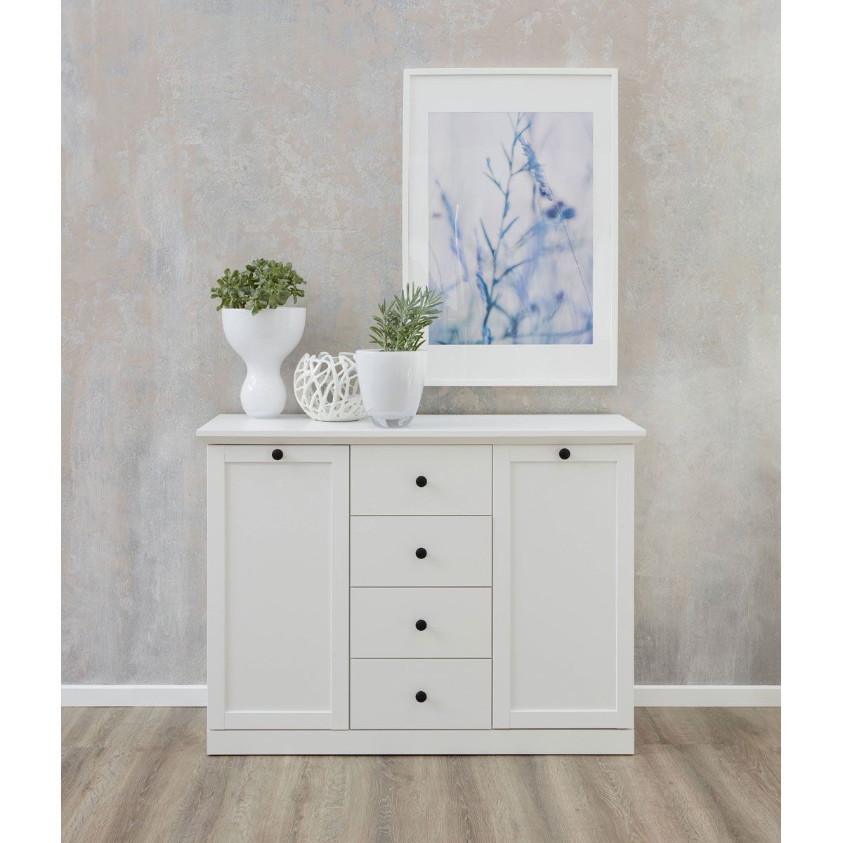 trendteam Baxter Sideboard 119 cm weiß Dekor