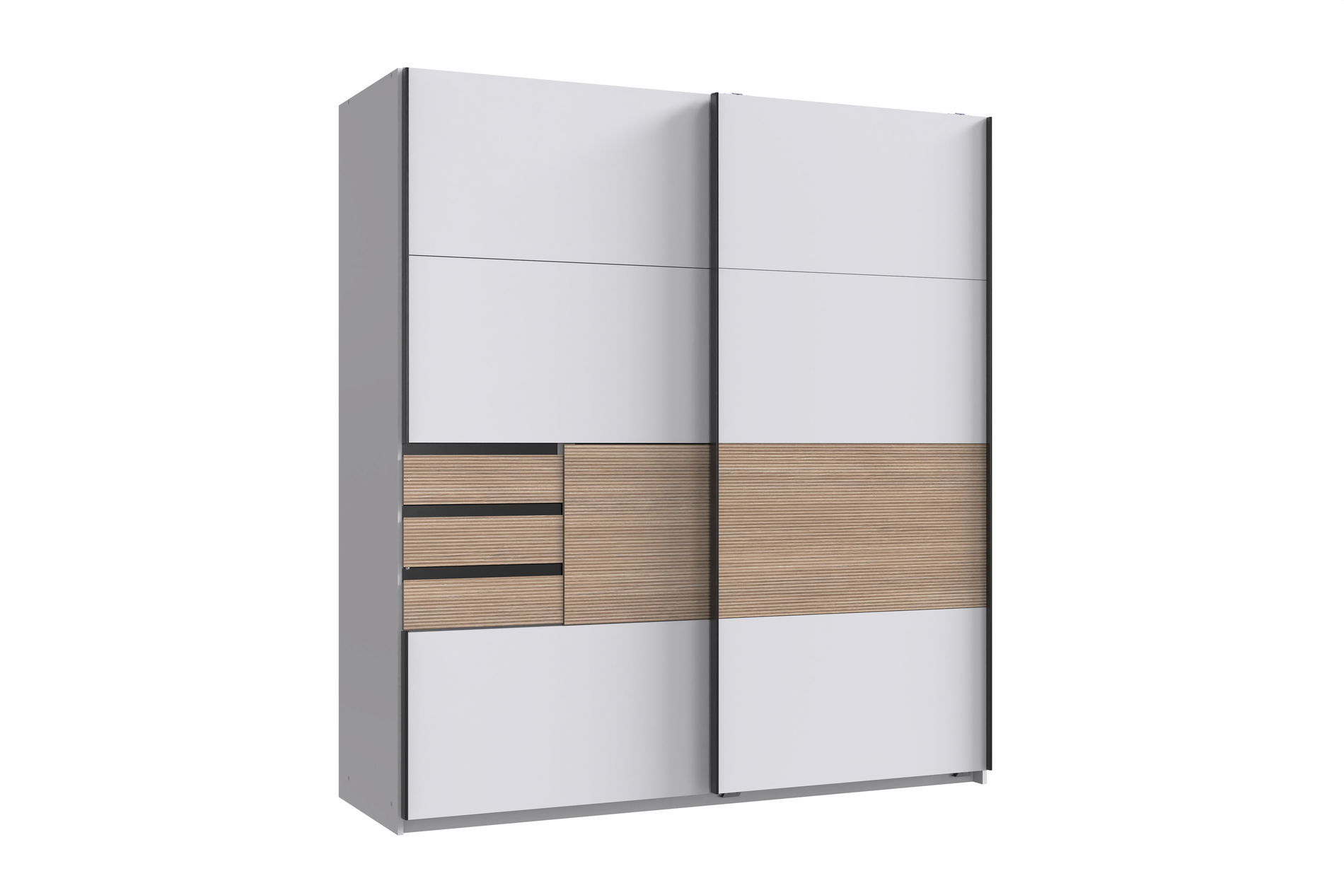 Wimex Bremen Schwebetürenschrank Weiß/Multiplex