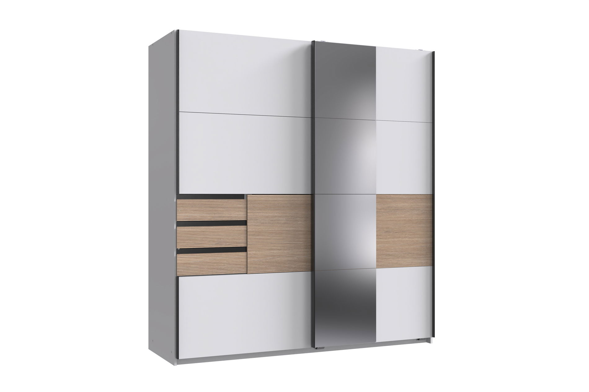 Wimex Bremen Schwebetürenschrank 1 Spiegel Weiß/Multiplex