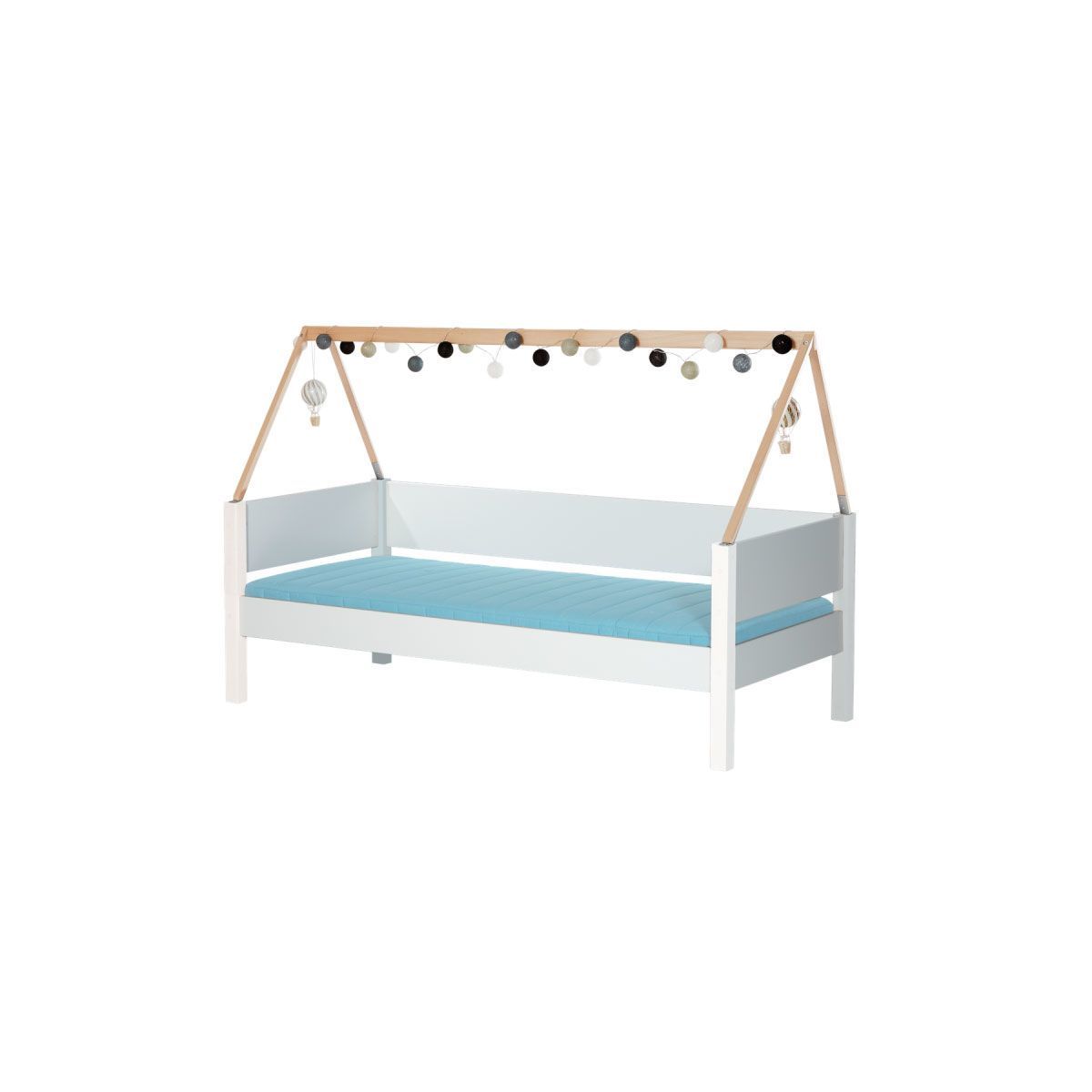 Manis-h Hausbett SAGA 90x200 cm einfarbig incl. Dachgiebel - 22 Farben wählbar