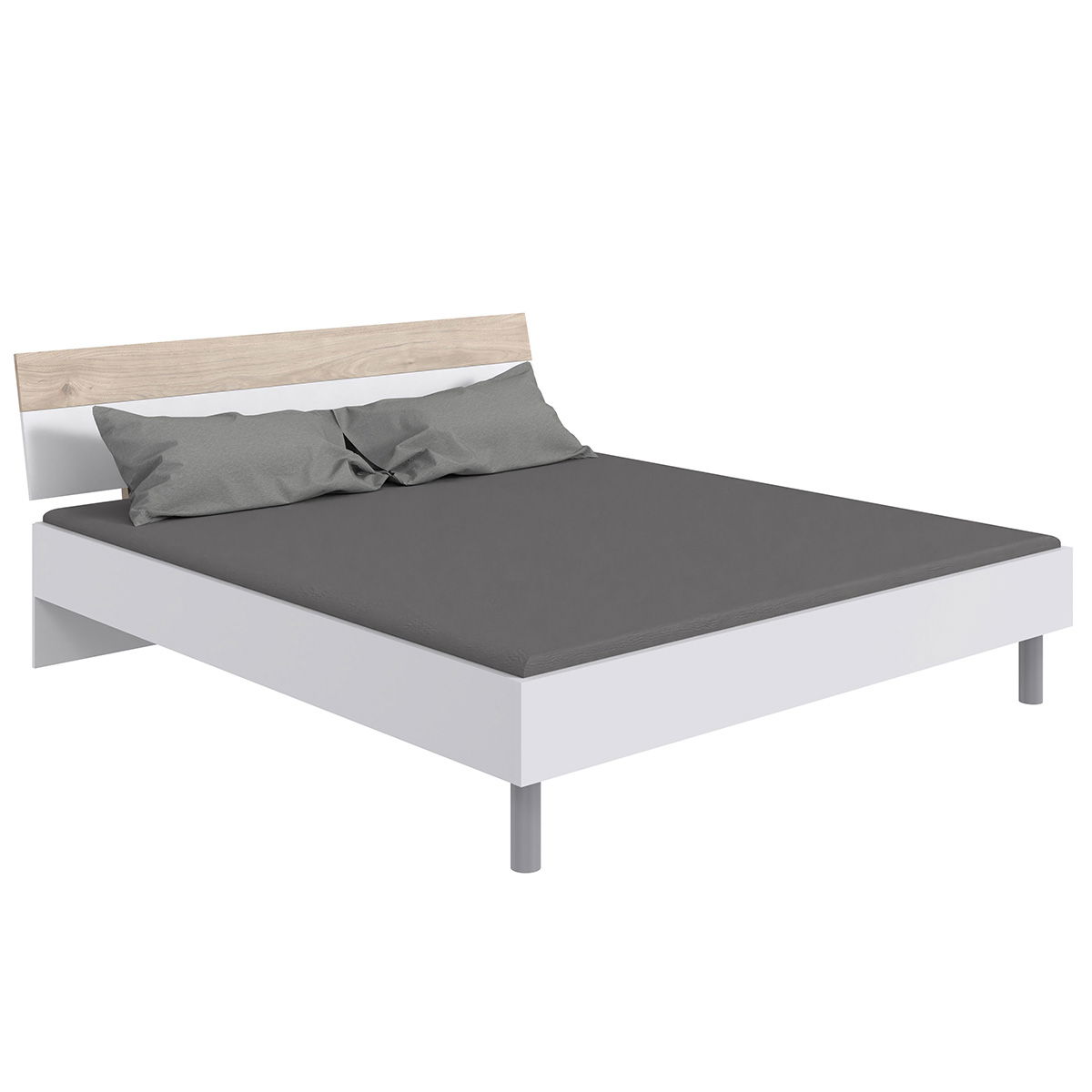Wimex Budapest Futonbett 180x200 cm Weiß/Hickory-oak Dekor