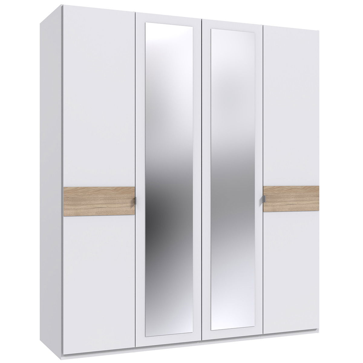 Wimex Budapest Kleiderschrank 180 cm Weiß/Hickory-oak Dekor