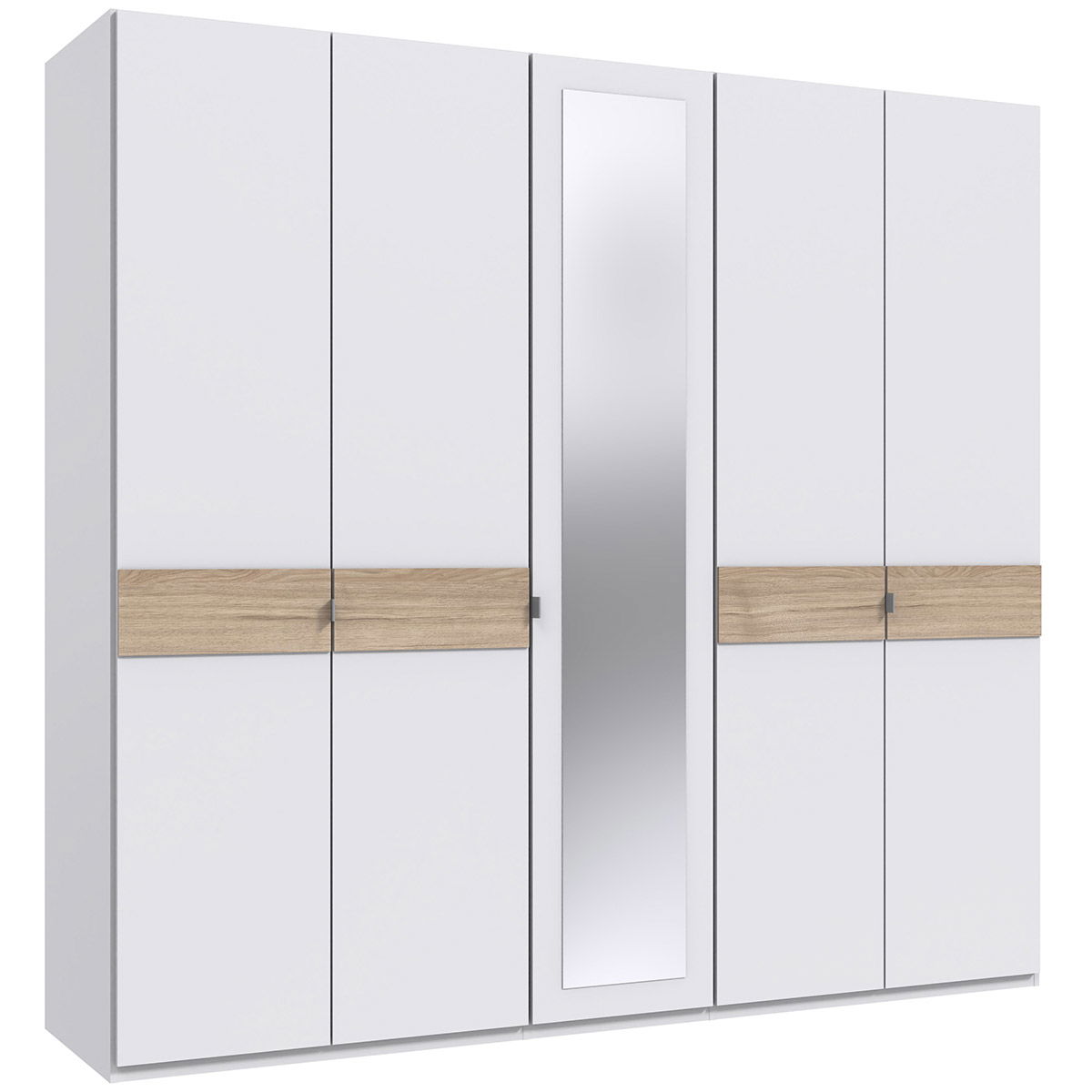 Wimex Budapest Kleiderschrank 225 cm Weiß/Hickory-oak Dekor