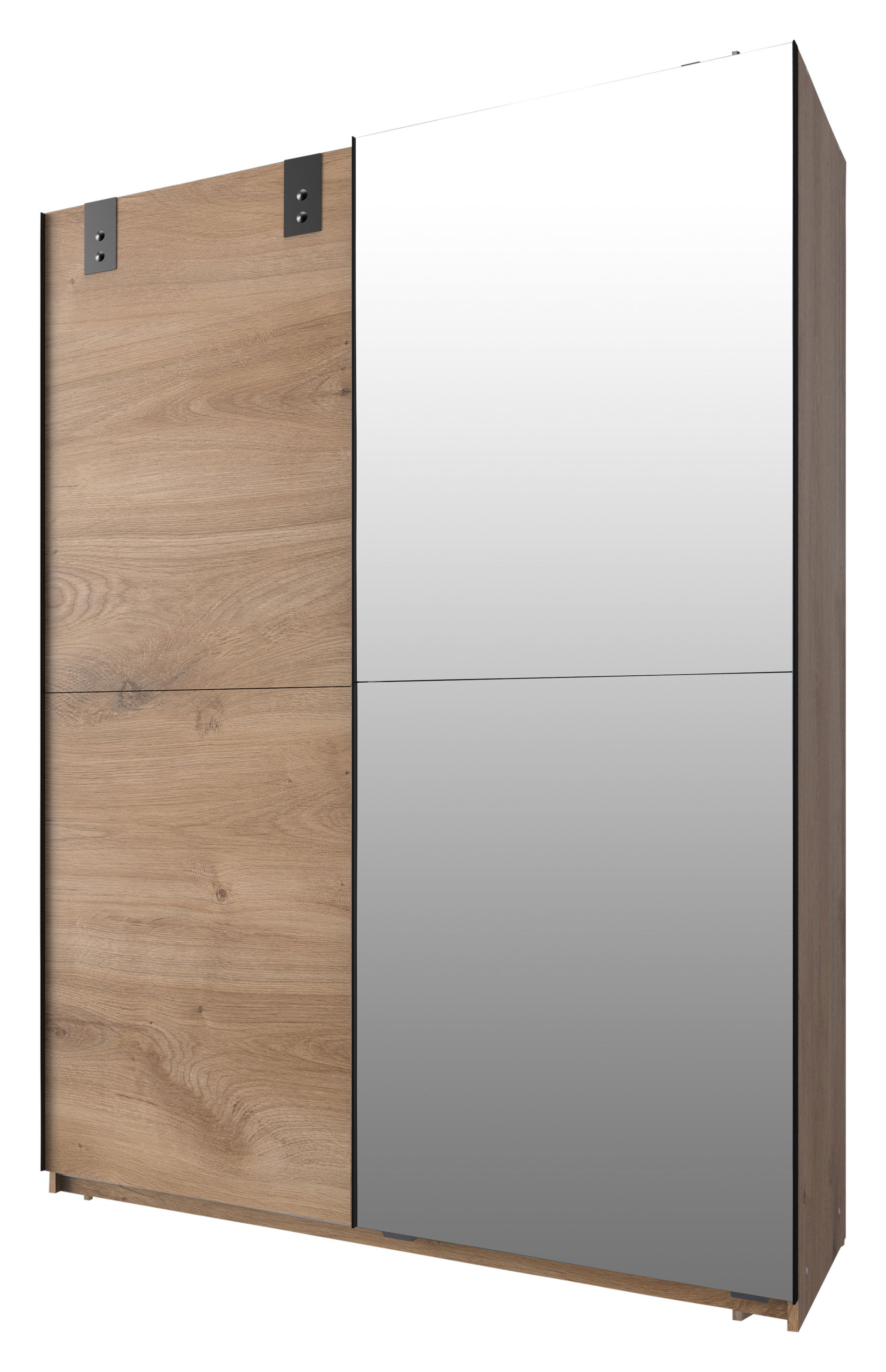 Wimex Cardiff Schwebetürenschrank 135 CM & Spiegel Plankeneiche Nachbildung / Graphit