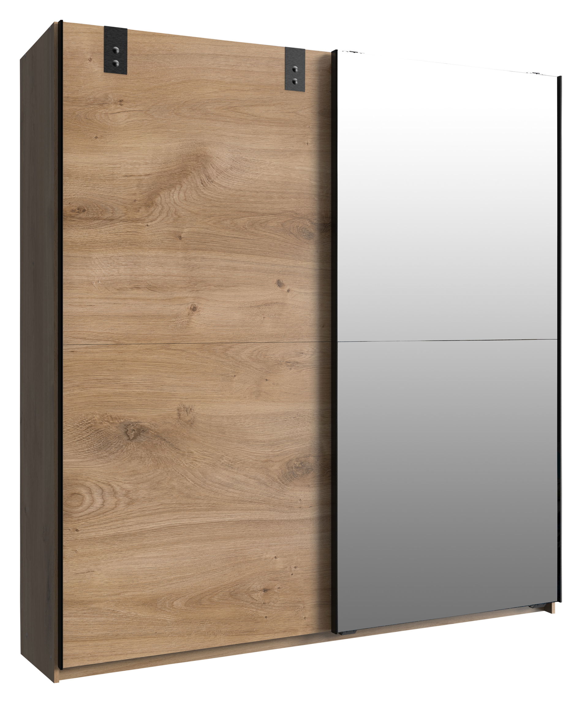 Wimex Cardiff Schwebetürenschrank 180 CM & Spiegel Plankeneiche Nachbildung / Graphit