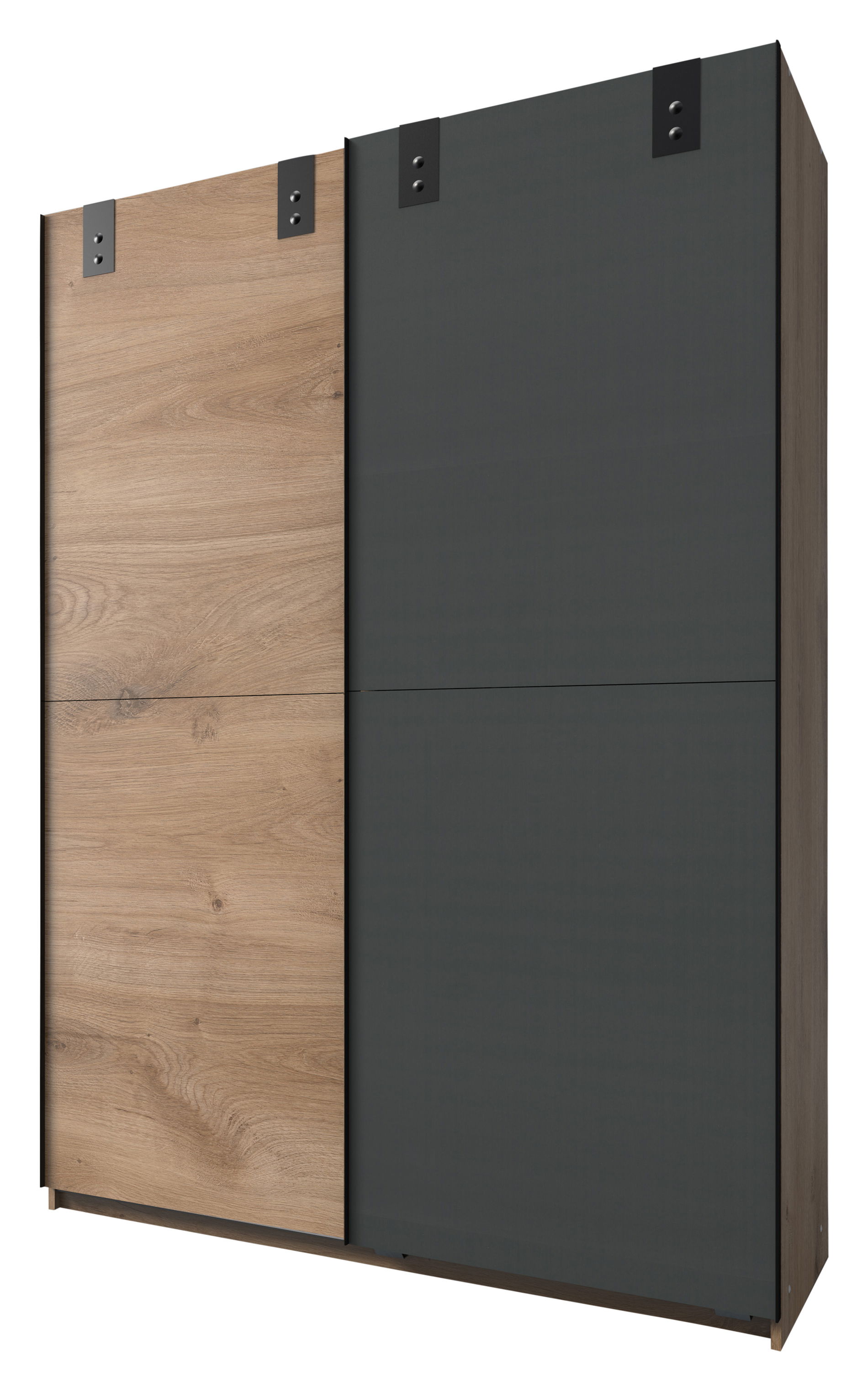 Wimex Cardiff Schwebetürenschrank 135 CM Plankeneiche Nachbildung / Graphit