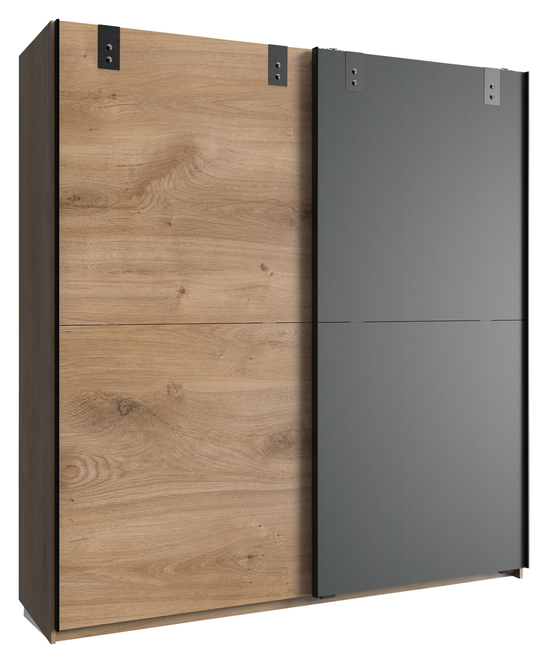 Wimex Cardiff Schwebetürenschrank 180 CM Plankeneiche Nachbildung / Graphit