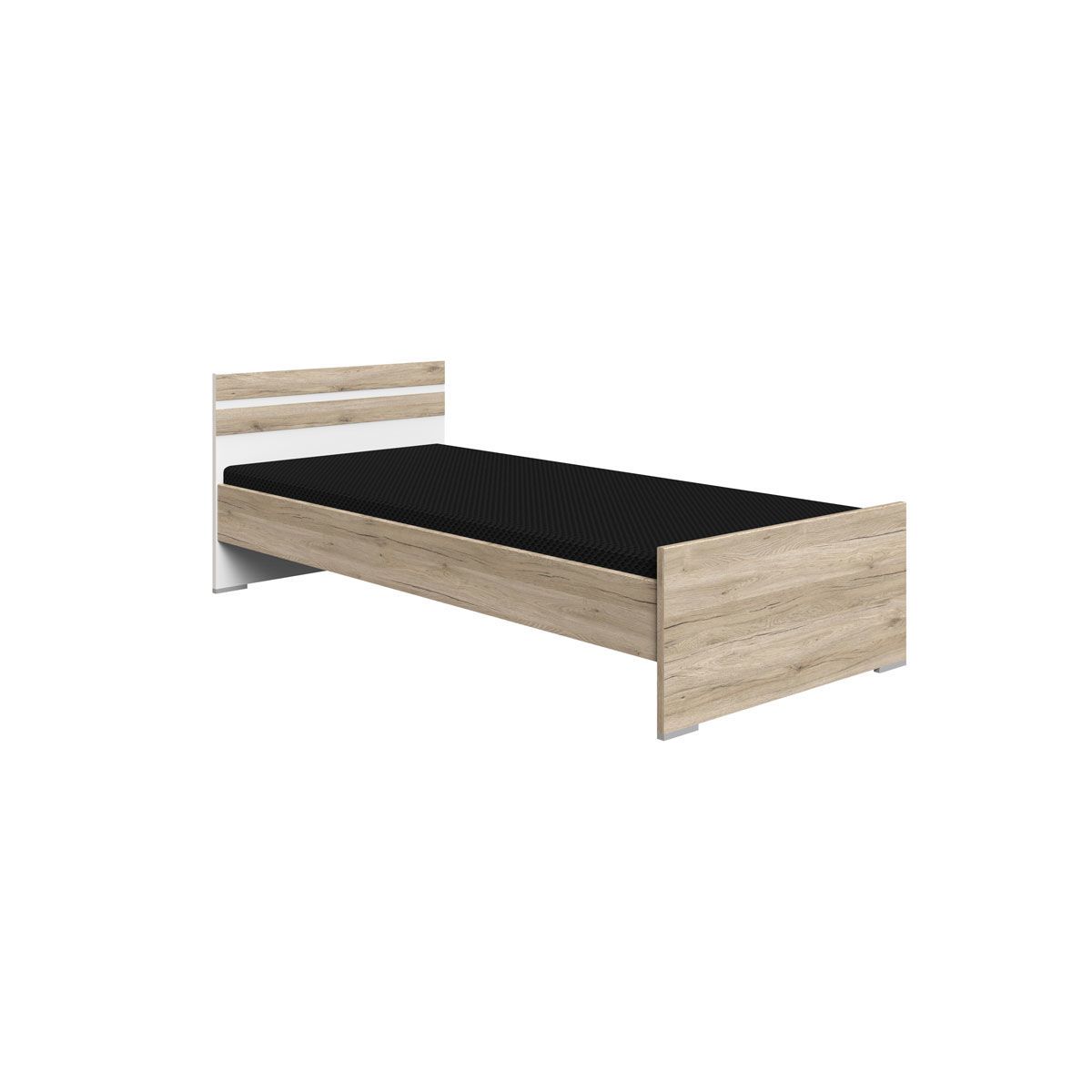 Wimex Cariba Jugendbett 90x200 cm San Remo-Eiche-Nachbildung / Weiß