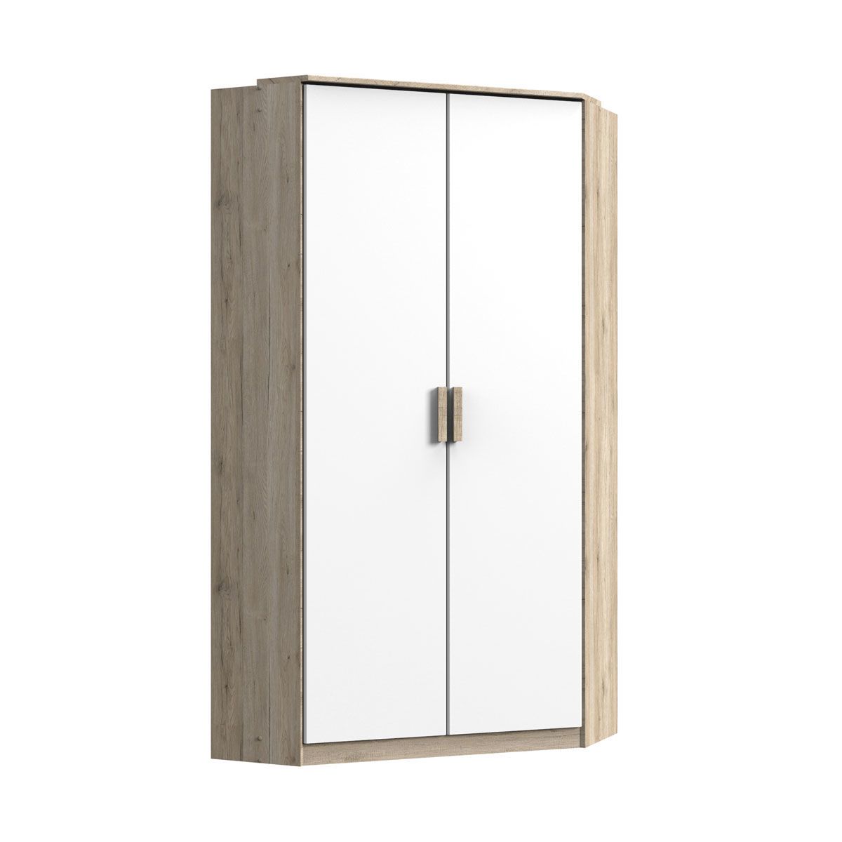 Wimex Cariba Eck-Kleiderschrank San Remo-Eiche-Nachbildung / Weiß