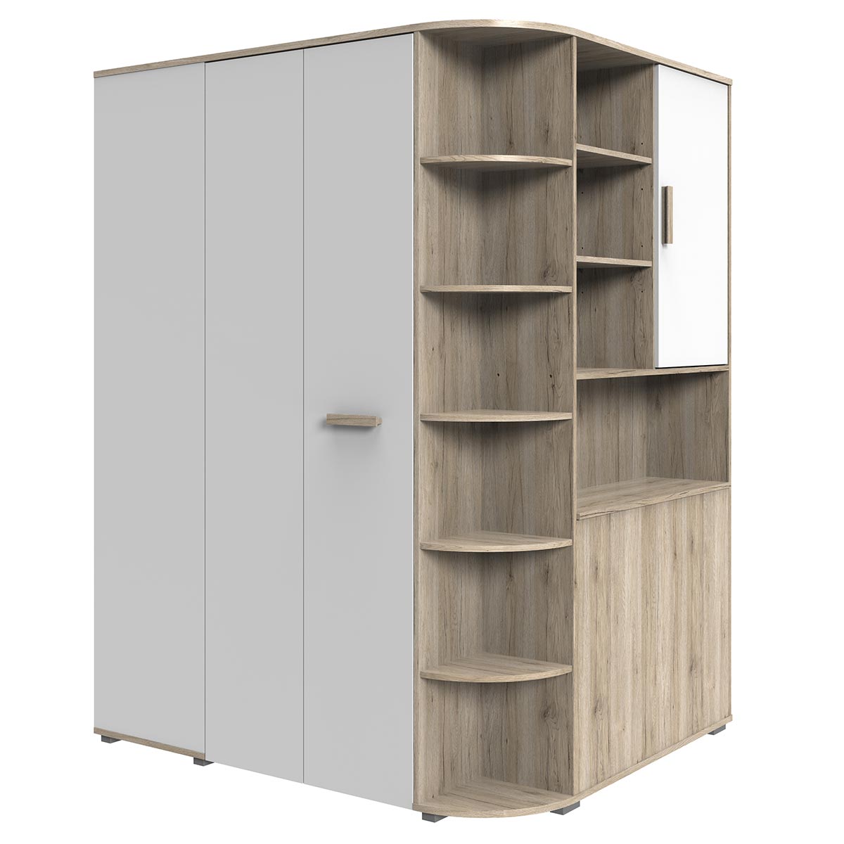 Wimex Cariba Eckschrank mit Bettkasten San Remo-Eiche Dekor/Weiß