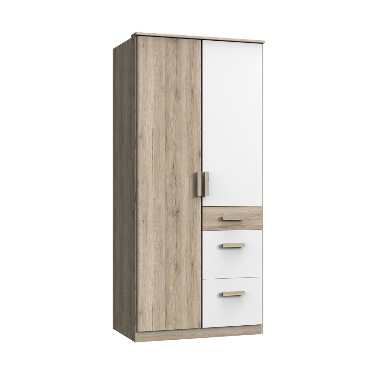 Wimex Cariba Kleiderschrank 2-türig San Remo-Eiche-Nachbildung / Weiß