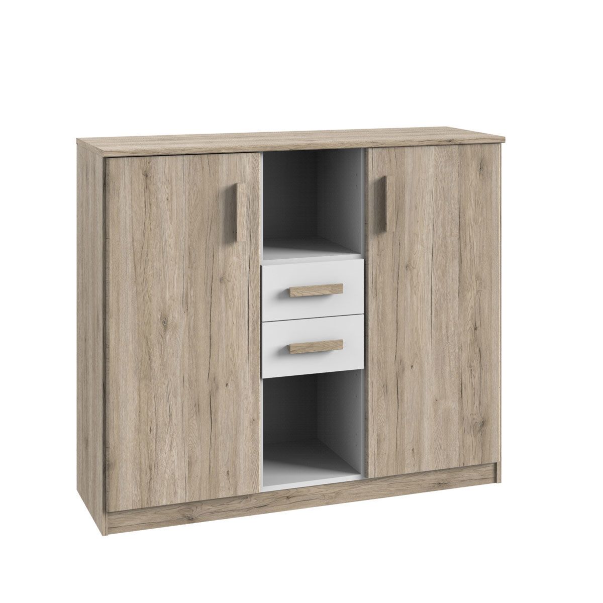 Wimex Cariba Highboard San Remo-Eiche / Weiß