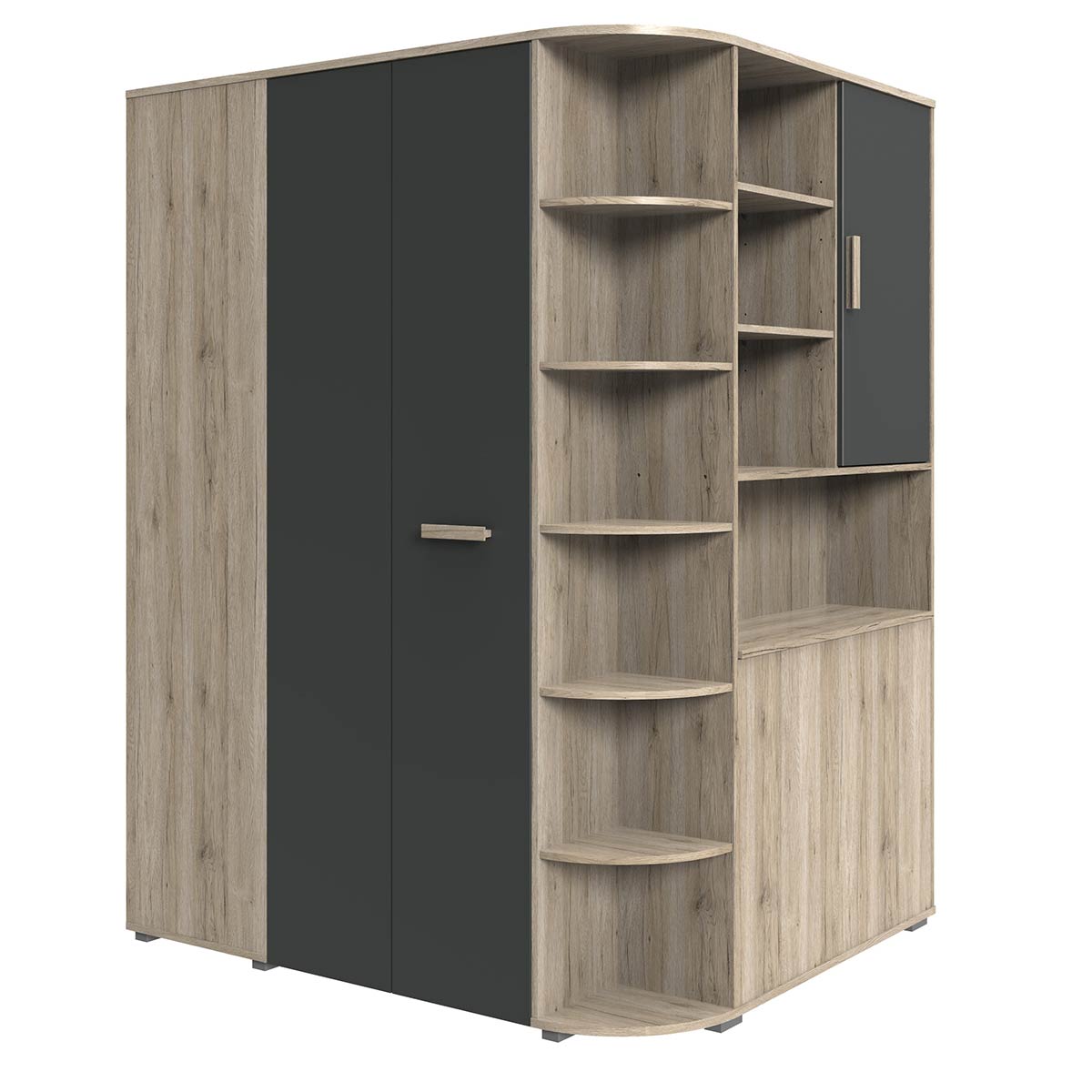 Wimex Cariba Eckschrank mit Bettkasten San Remo-Eiche Dekor/Graphit