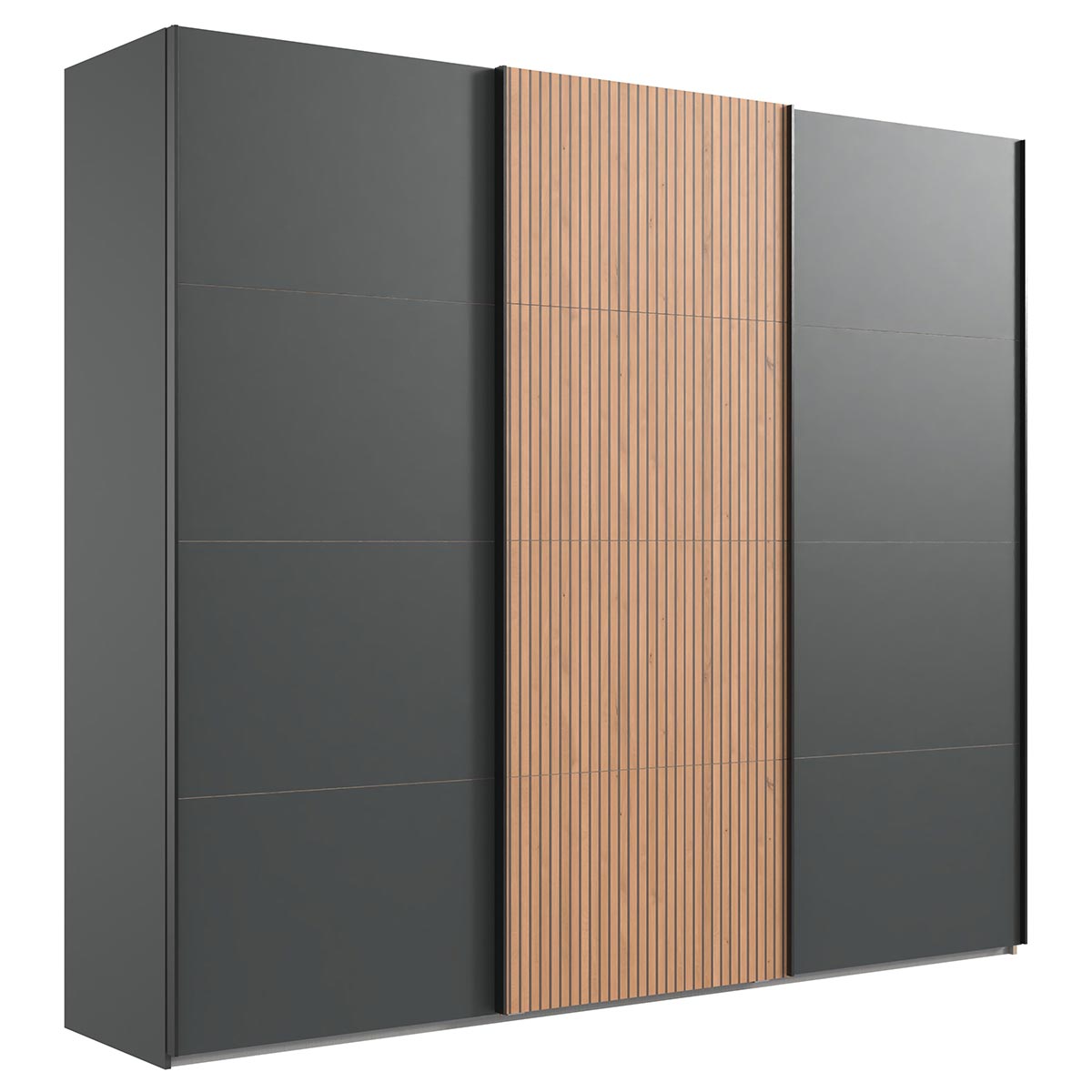 Wimex Casablanca Schwebetürenschrank 225 cm Graphit/Artisan-Eiche Dekor