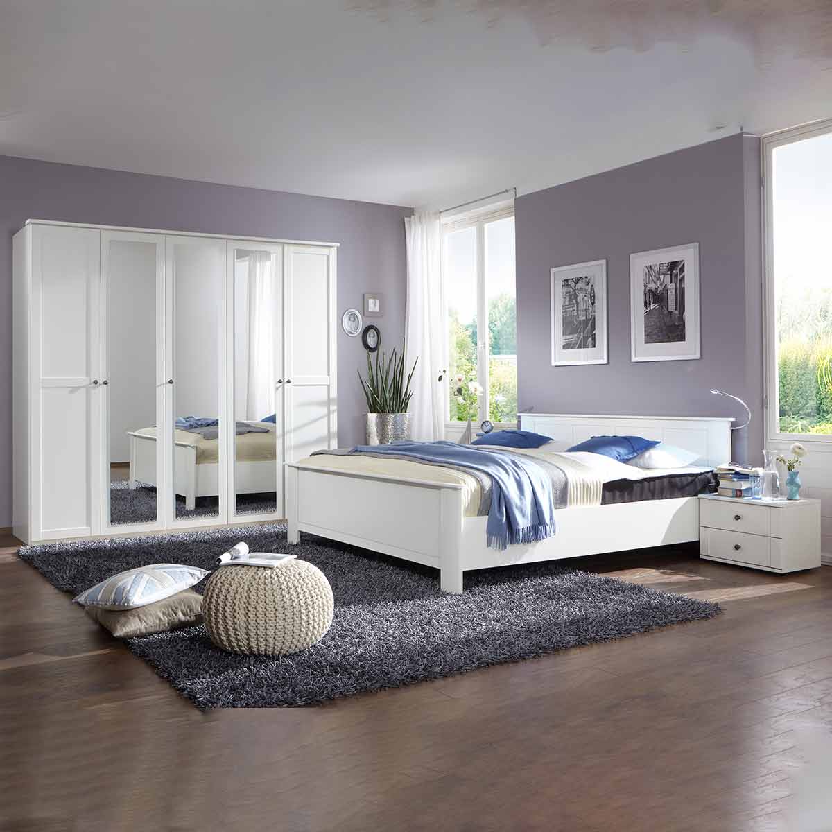 Wimex Chalet Schlafzimmer 4-tlg. Weiß Schrank 225cm