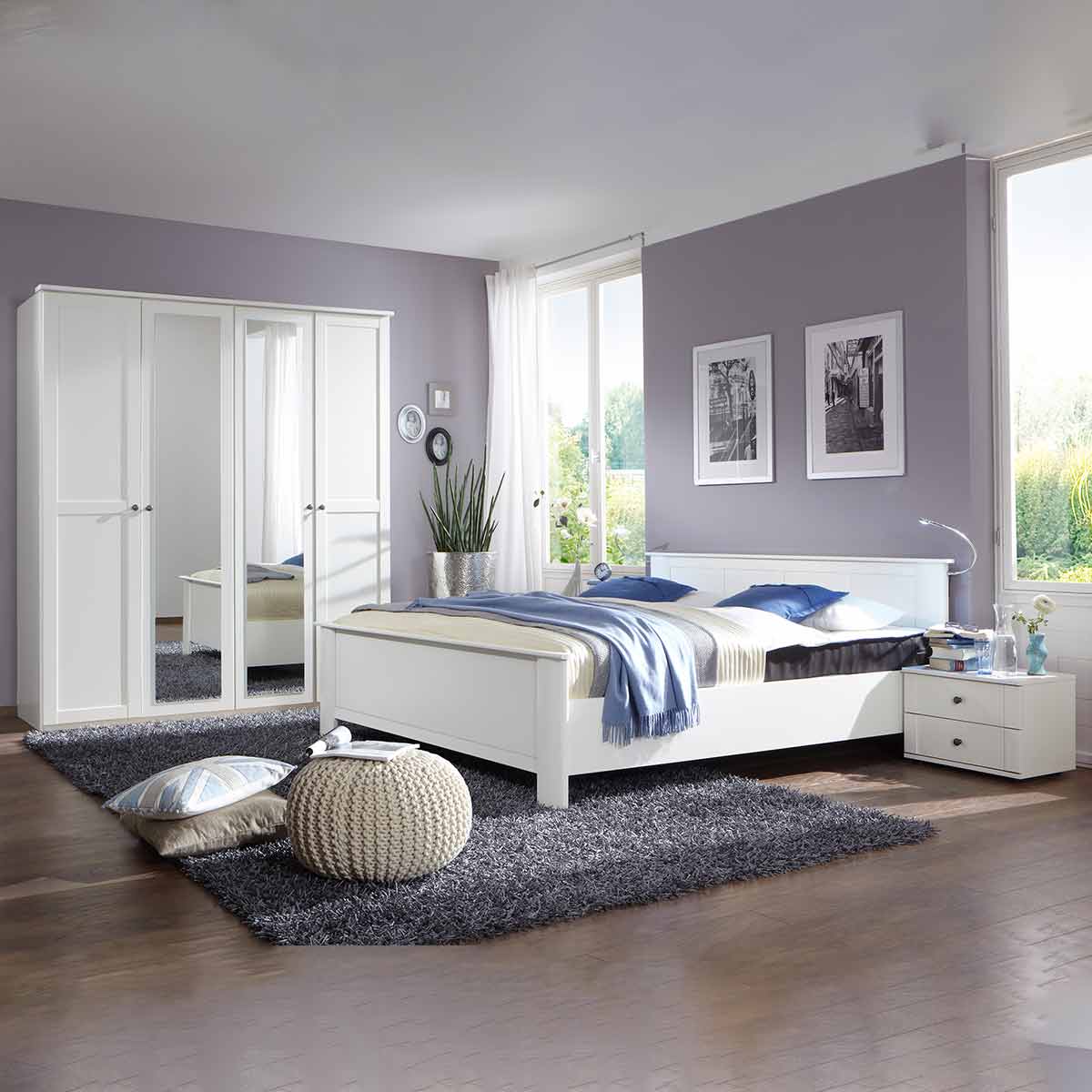 Wimex Chalet Schlafzimmer 4-tlg. Weiß Schrank 180cm