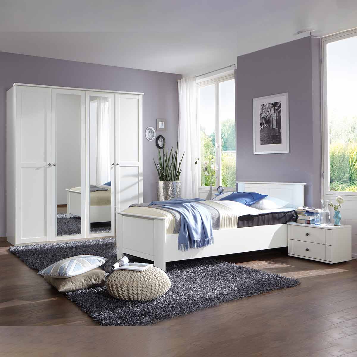 Wimex Chalet Schlafzimmer 3-tlg. Weiß Bett 100cm