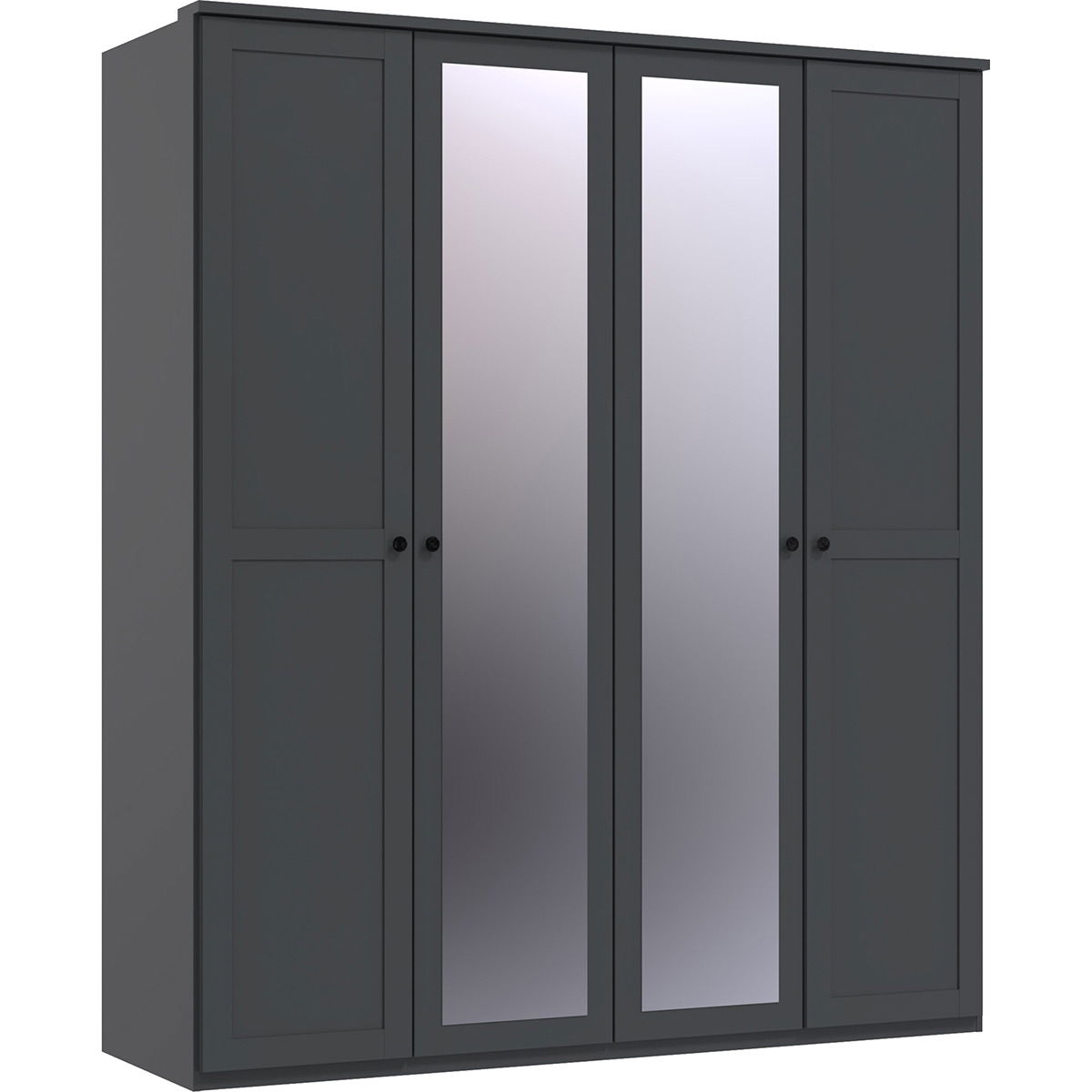 Wimex Chalet Kleiderschrank mit Kranz 180 cm 2 Spiegel Graphit