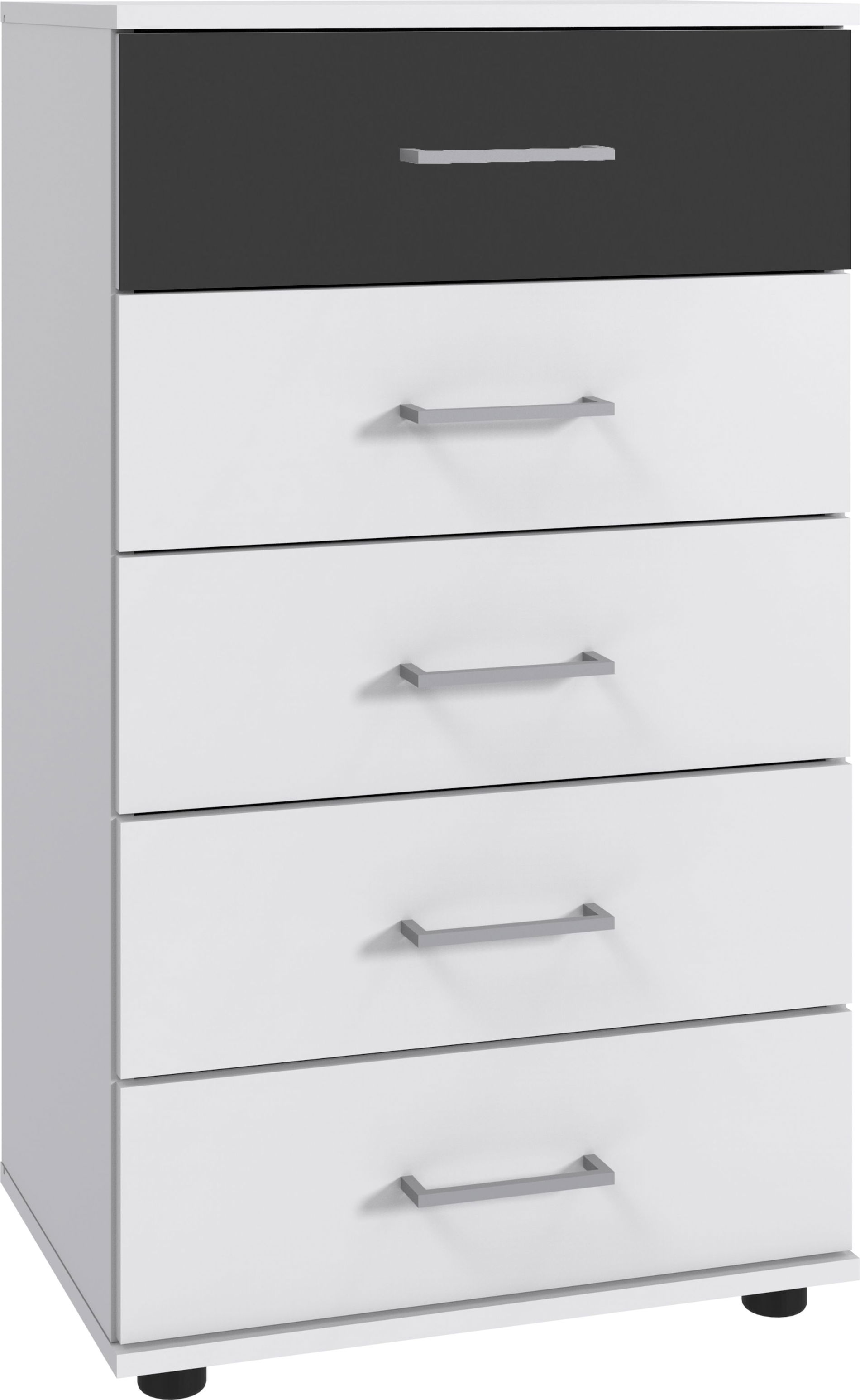 Wimex Cheep Schubkastenkommode 5S Weiß/Grafit