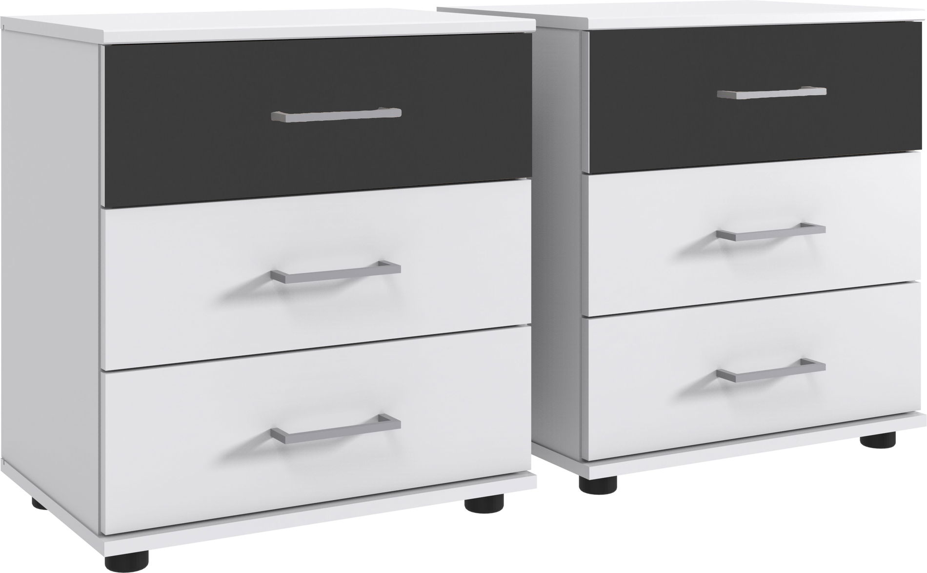 Wimex Cheep Nachtschrank Paar 58 cm Weiß/Grafit