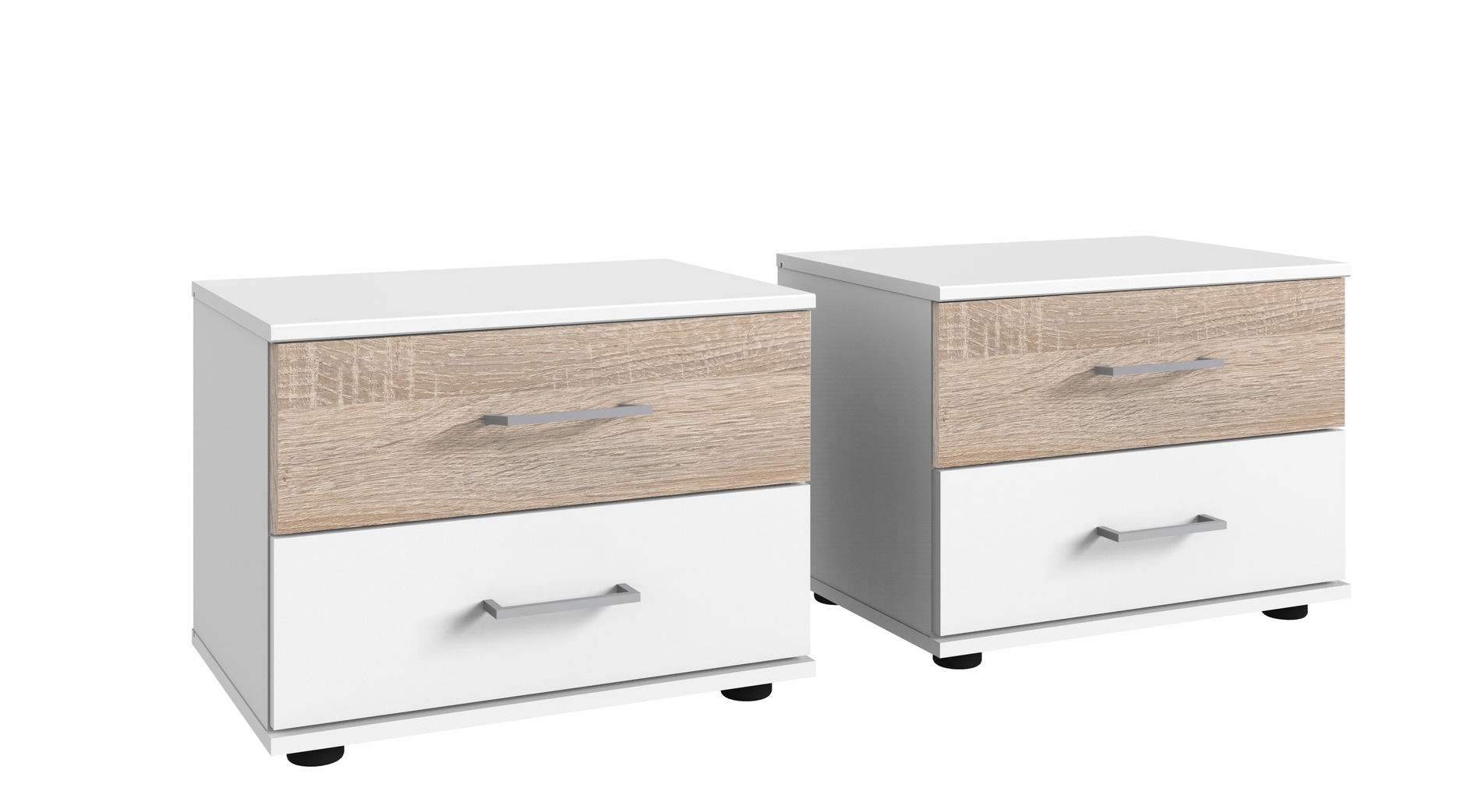 Wimex Cheep Nachtschrank Paar 40 cm Weiß/Eiche sägerau-Nachbildung