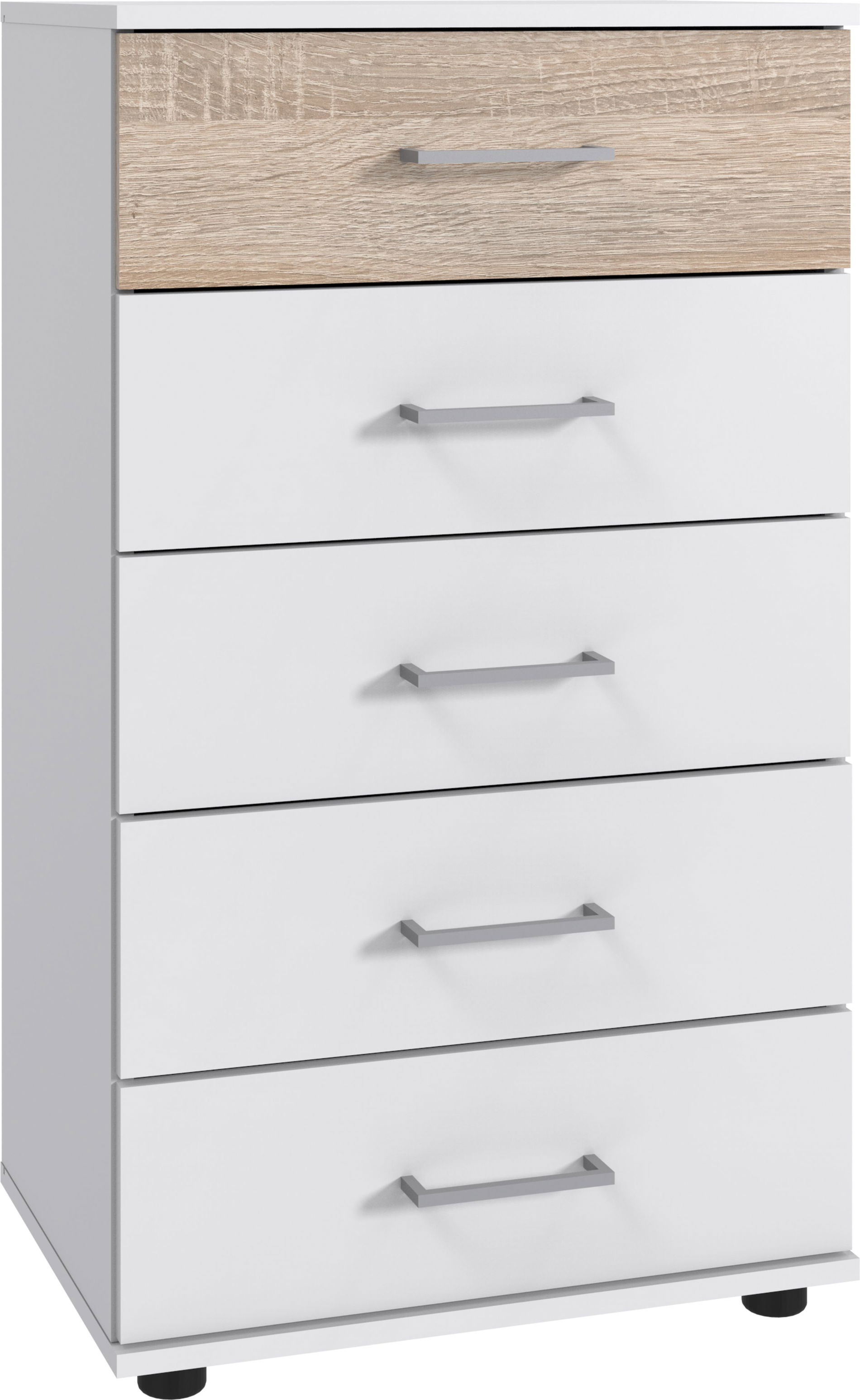 Wimex Cheep Schubkastenkommode 5S Weiß/Eiche sägerau-Nachbildung