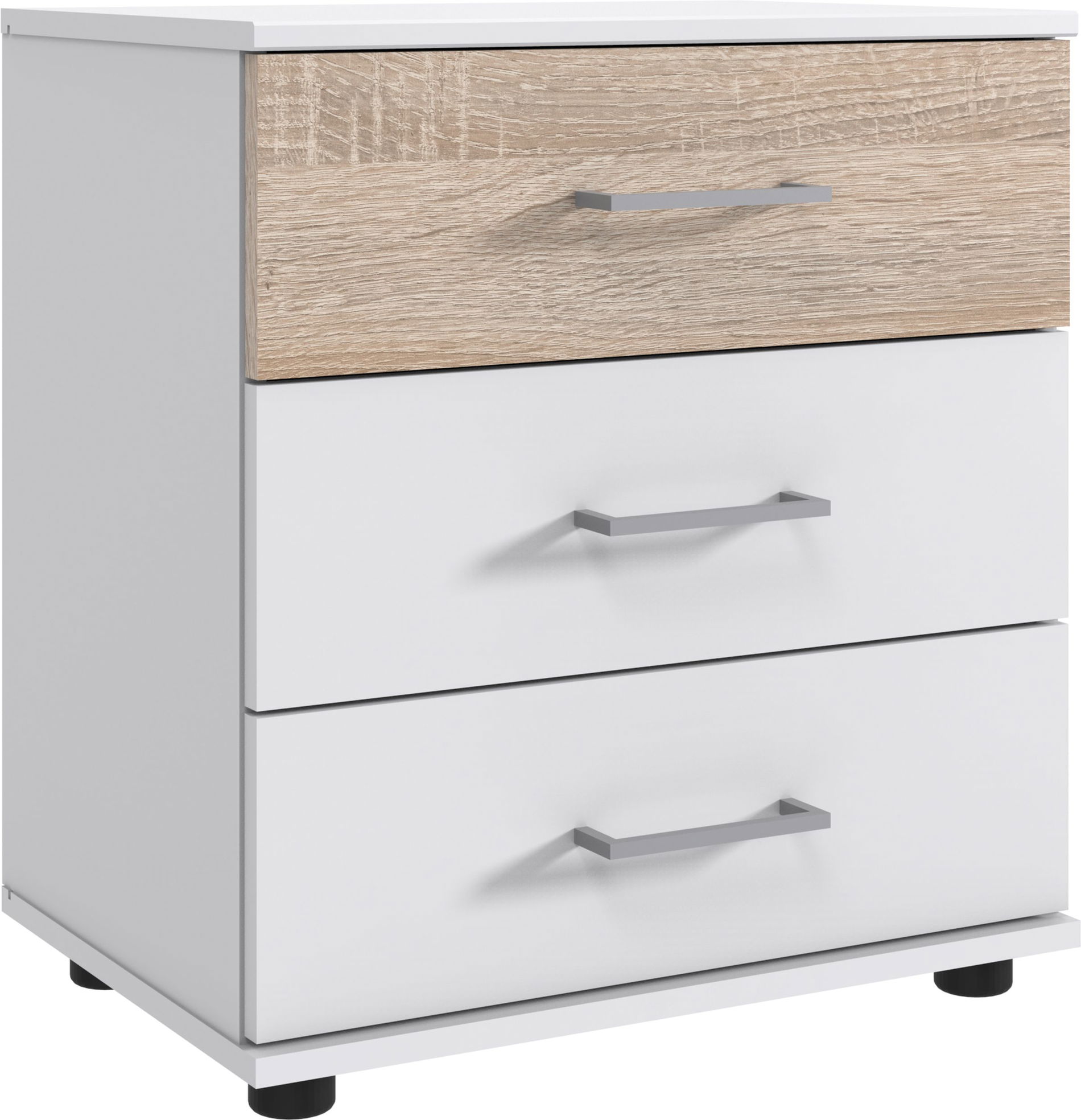 Wimex Cheep Nachtschrank 58 cm Weiß/Eiche sägerau-Nachbildung