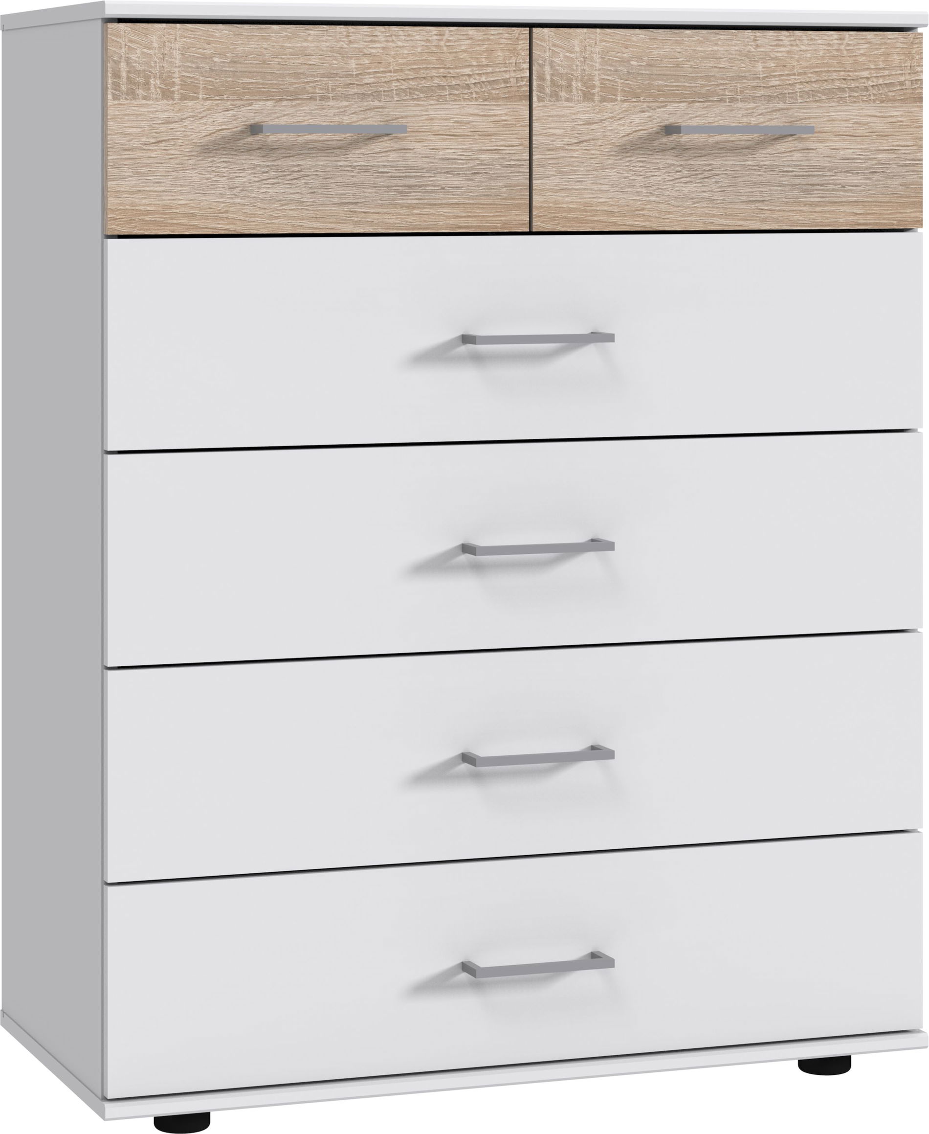 Wimex Cheep Schubkastenkommode 6S Weiß/Eiche sägerau-Nachbildung