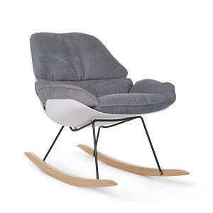 Childhome Rocking Stuhl Lounge weiß/grau moderner Stillstuhl | zum Toppreis