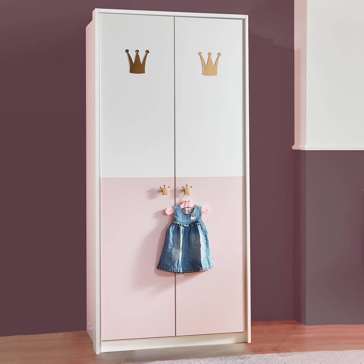 Wimex Cindy2 Kleiderschrank 95 cm Weiß/Rose