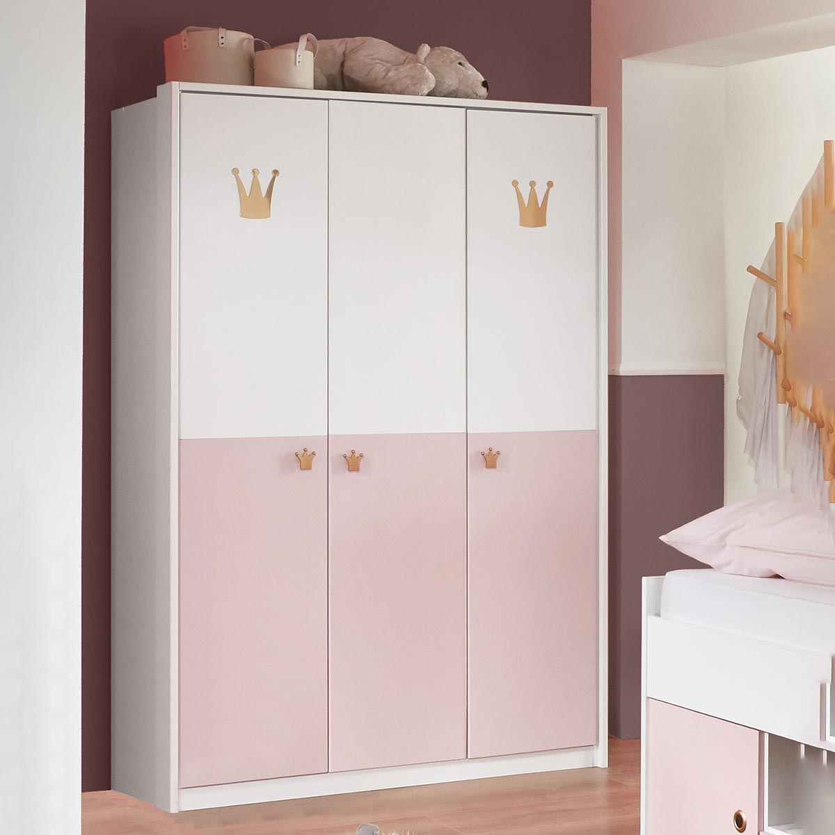 Wimex Cindy2 Kleiderschrank 139 cm Weiß/Rose