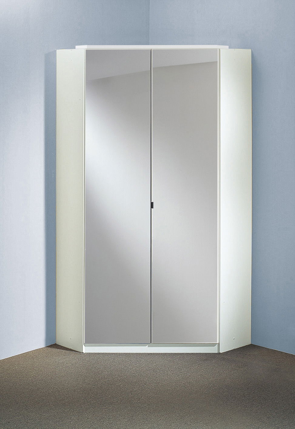 Wimex Clack Eckschrank mit Spiegel Hochglanz Lack Weiss