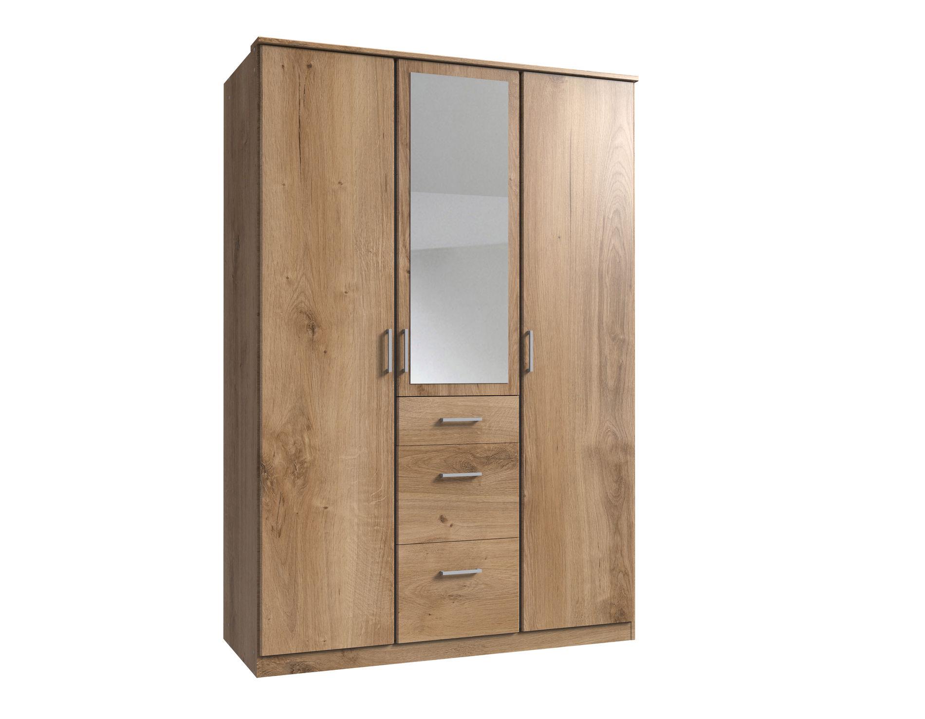 Wimex Click Drehtürenschrank 135CM & Spiegel Plankeneiche Nachbildung