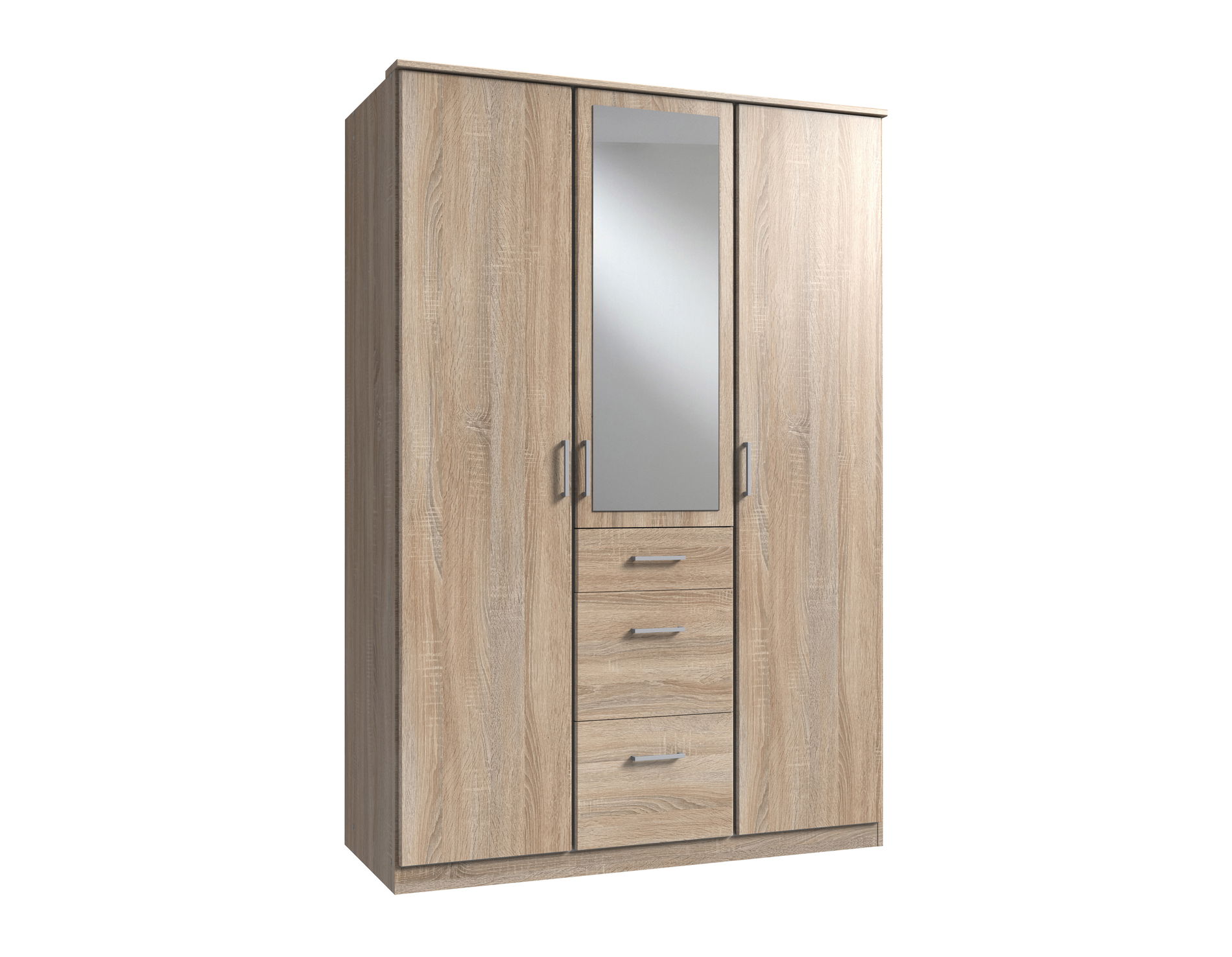 Wimex Click Drehtürenschrank 135CM & Spiegel Eiche Saegerau-Nachbildung