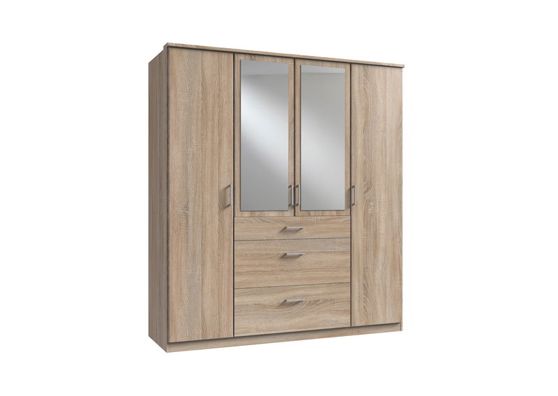 Wimex Click Drehtürenschrank 180CM & Spiegel Eiche Saegerau-Nachbildung Wimex Click Drehtürenschrank 180CM & Spiegel Eiche Saegerau-Nachbildung