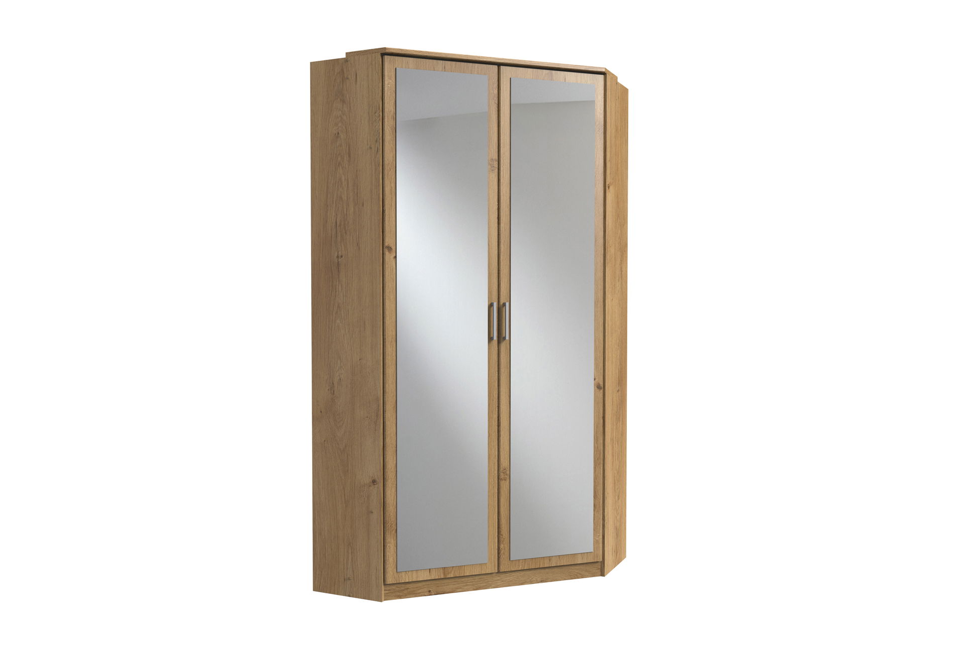 Wimex Click Eckschrank mit 2 Spiegeln Plankeneiche Nachbildung