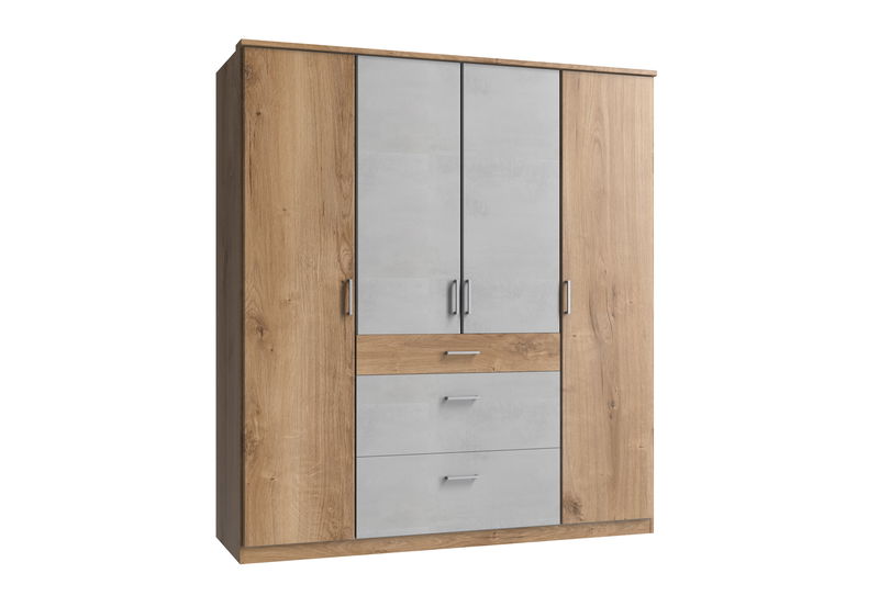 Wimex Click Drehtürenschrank 180 CM Plankeneiche Nachbildung / Beton Nachbildung Lichtgrau Wimex Click Drehtürenschrank 180 CM Plankeneiche Nachbildung / Beton Nachbildung Lichtgrau
