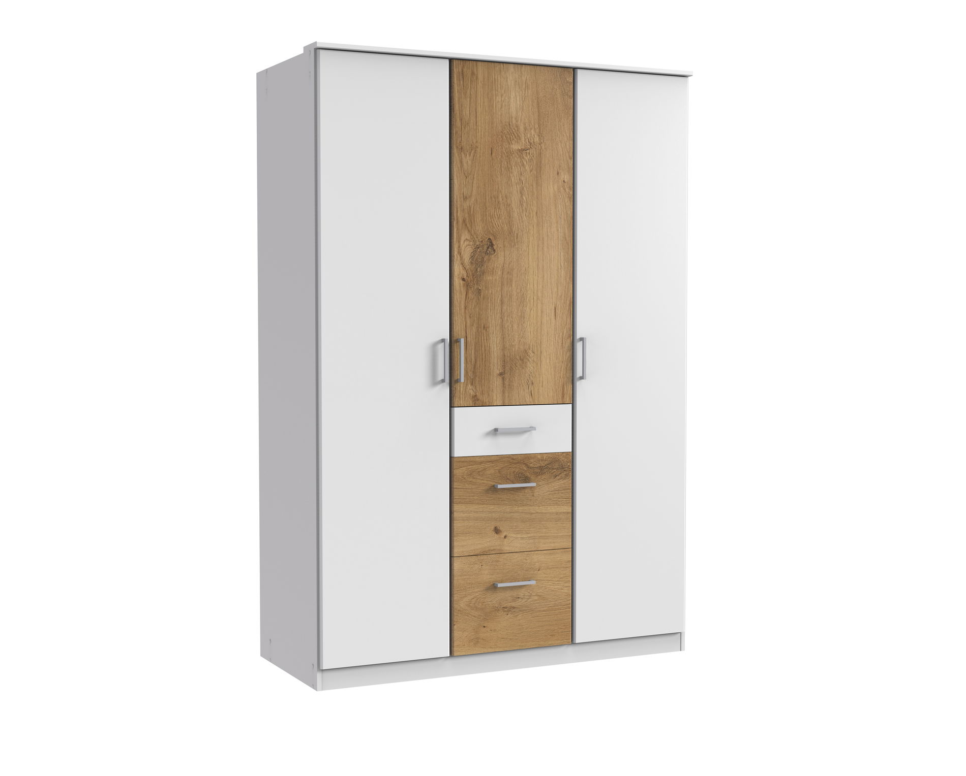 Wimex Click Drehtürenschrank 135 CM Plankeneiche / Weiss
