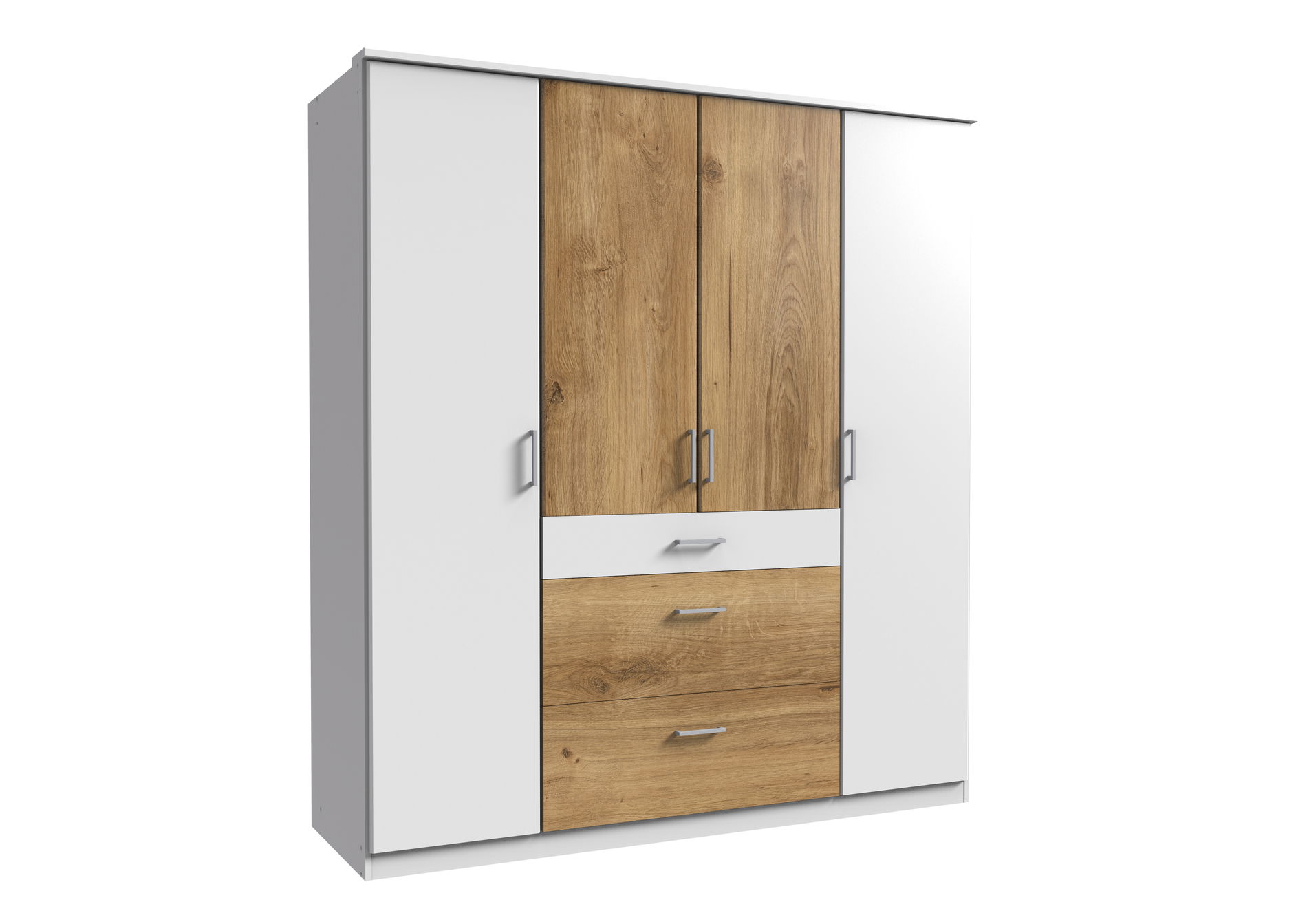 Wimex Click Drehtürenschrank 180 CM Plankeneiche / Weiss