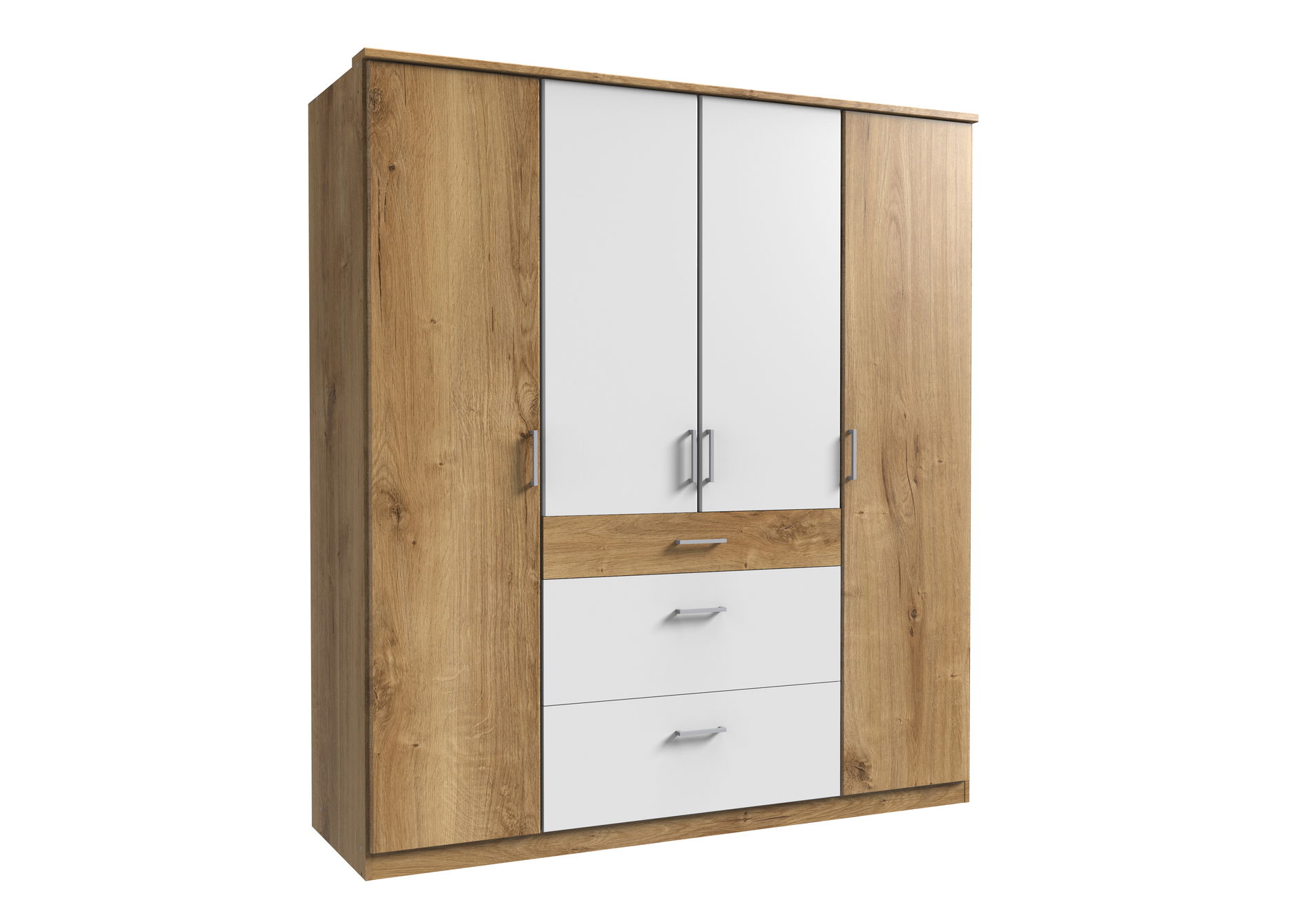 Wimex Click Drehtürenschrank 180 CM Plankeneiche / Weiss