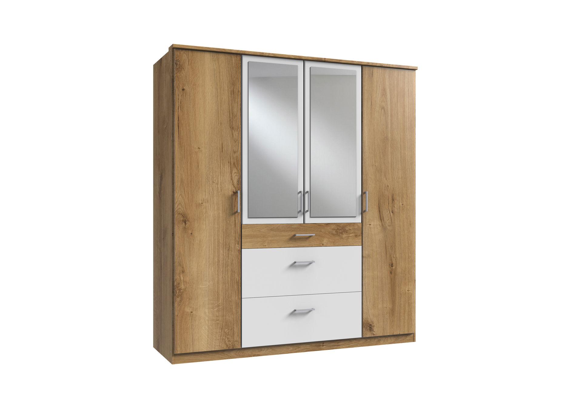 Wimex Click Drehtürenschrank 180CM & Spiegel Plankeneiche / Weiss