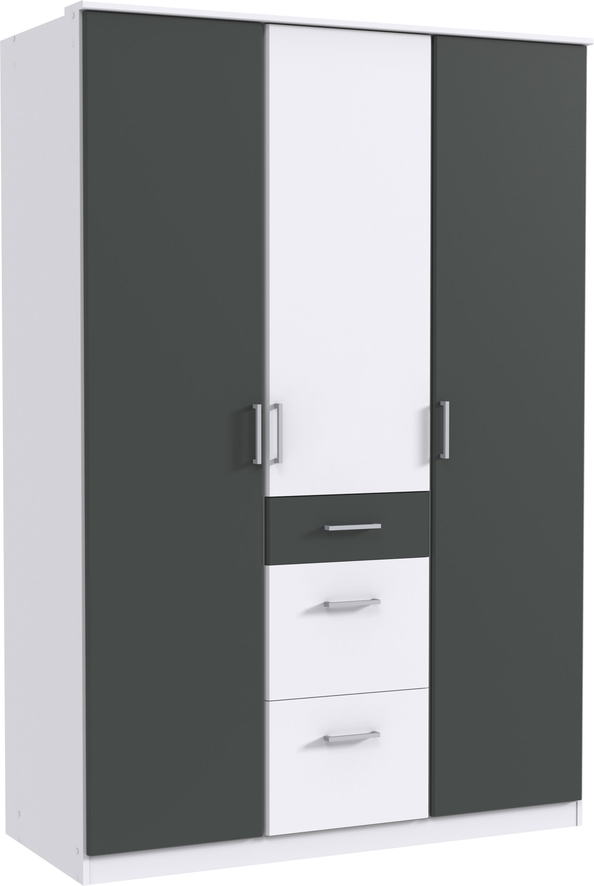 Wimex Click Drehtürenschrank 135 CM Weiss / Graphit