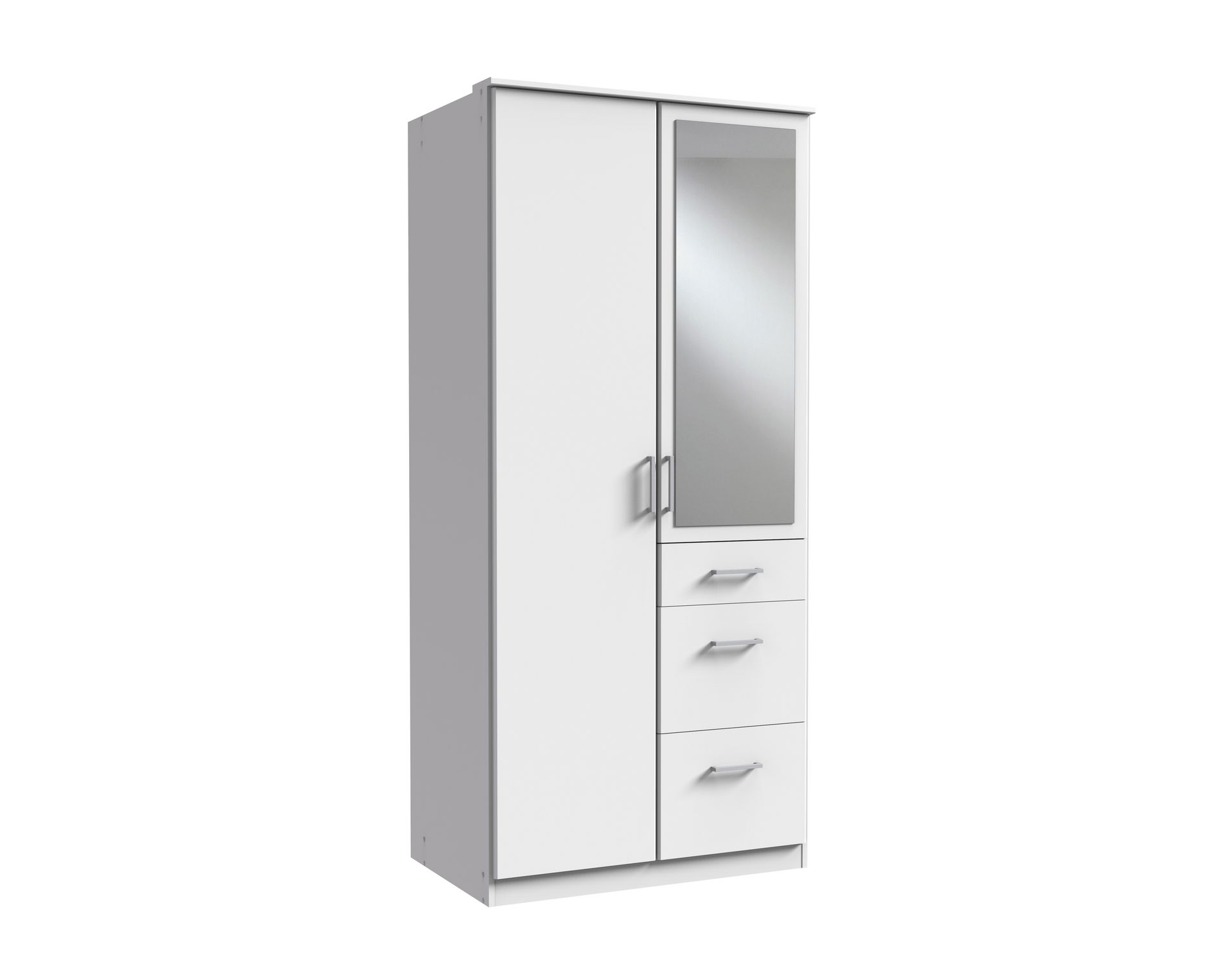 Wimex Click Drehtürenschrank 90CM & Spiegel Weiss
