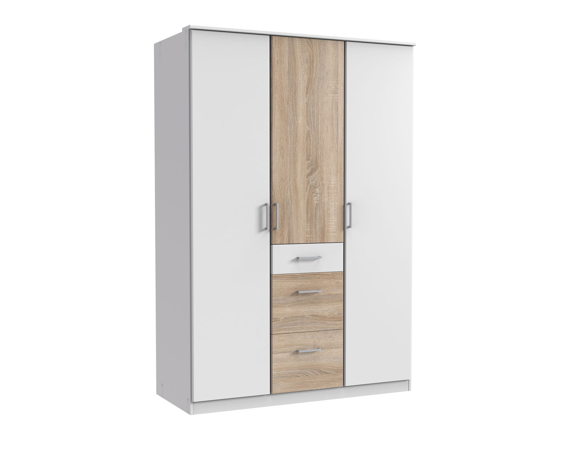Wimex Click Drehtürenschrank 135 CM Eiche Saegerau Nachbildung / Weiss
