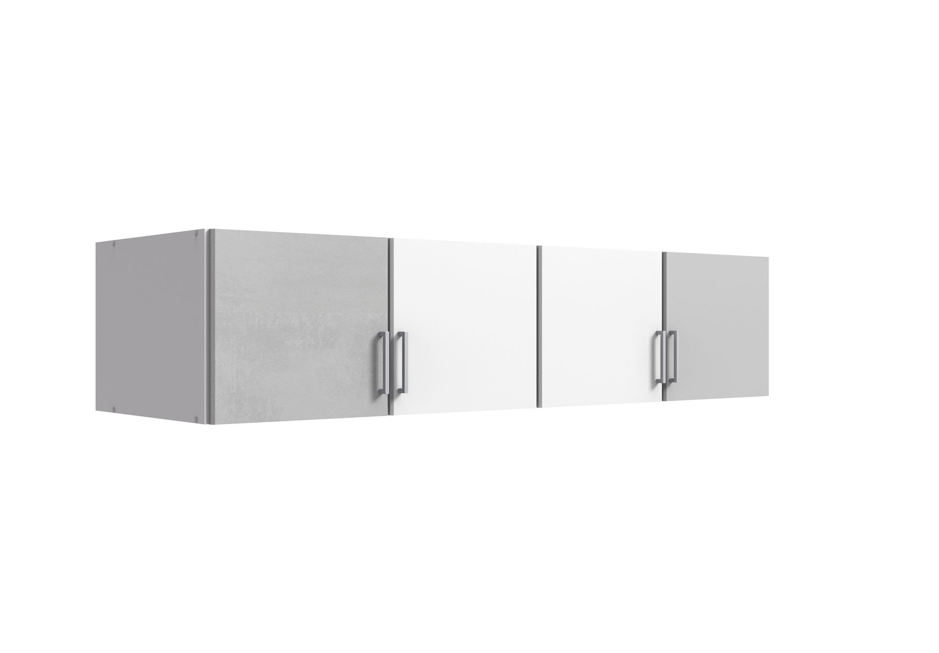 Wimex Click Schrankaufsatz 4-türig 180 CM Weiss / Beton-Nachbildung Lichtgrau