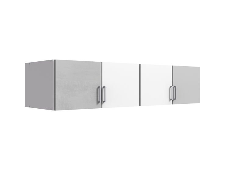 Wimex Click Schrankaufsatz 4-türig 180 CM Weiss / Beton-Nachbildung Lichtgrau Wimex Click Schrankaufsatz 4-türig 180 CM Weiss / Beton-Nachbildung Lichtgrau