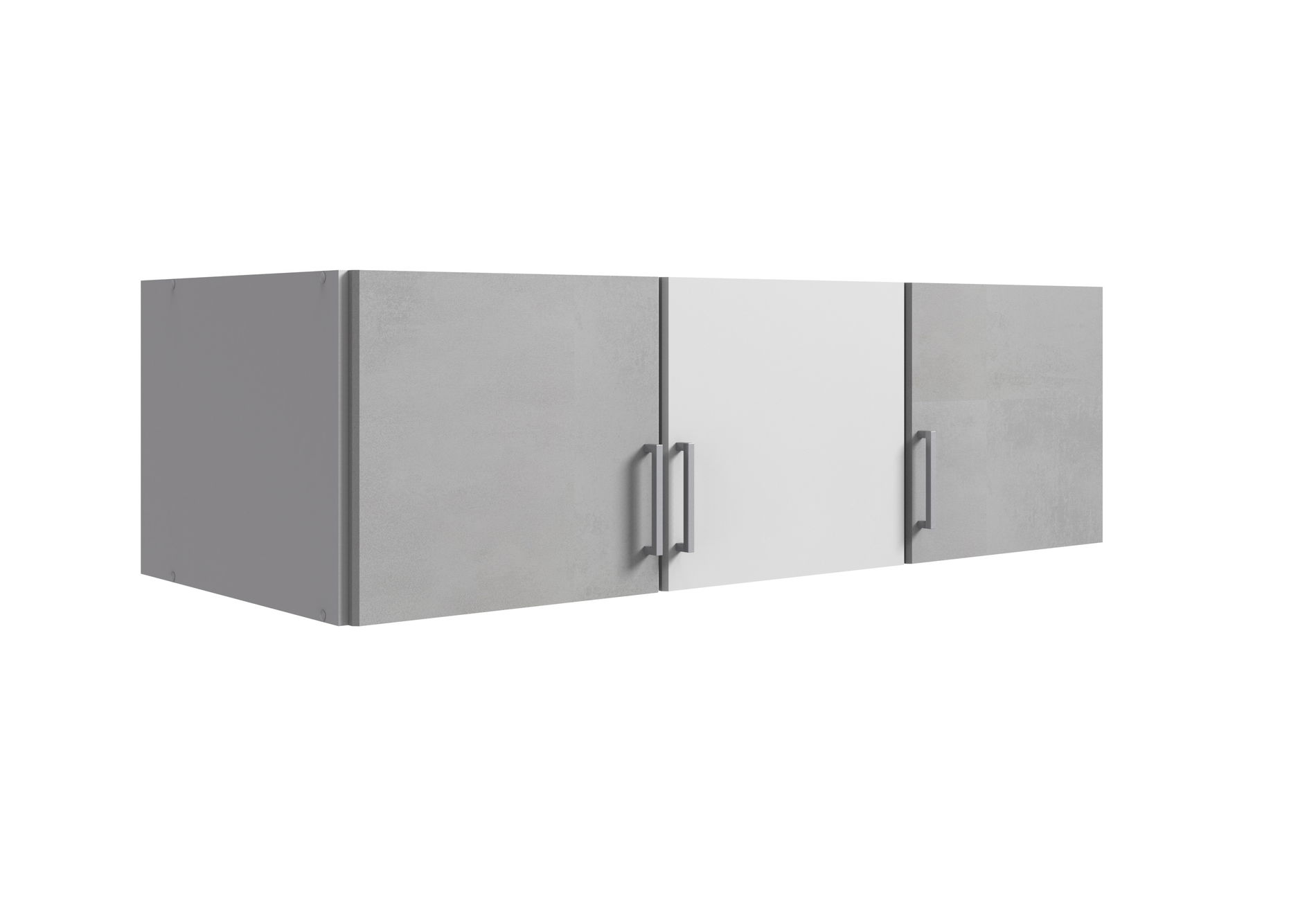 Wimex Click Schrankaufsatz 3-türig 135CM Weiss / Beton-Nachbildung Lichtgrau