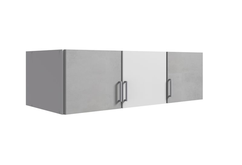 Wimex Click Schrankaufsatz 3-türig 135CM Weiss / Beton-Nachbildung Lichtgrau Wimex Click Schrankaufsatz 3-türig 135CM Weiss / Beton-Nachbildung Lichtgrau