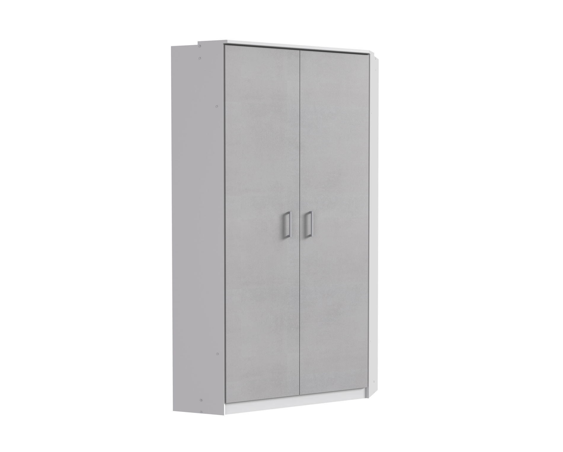 Wimex Click Eckschrank 2-türig Weiss / Beton-Nachbildung Lichtgrau